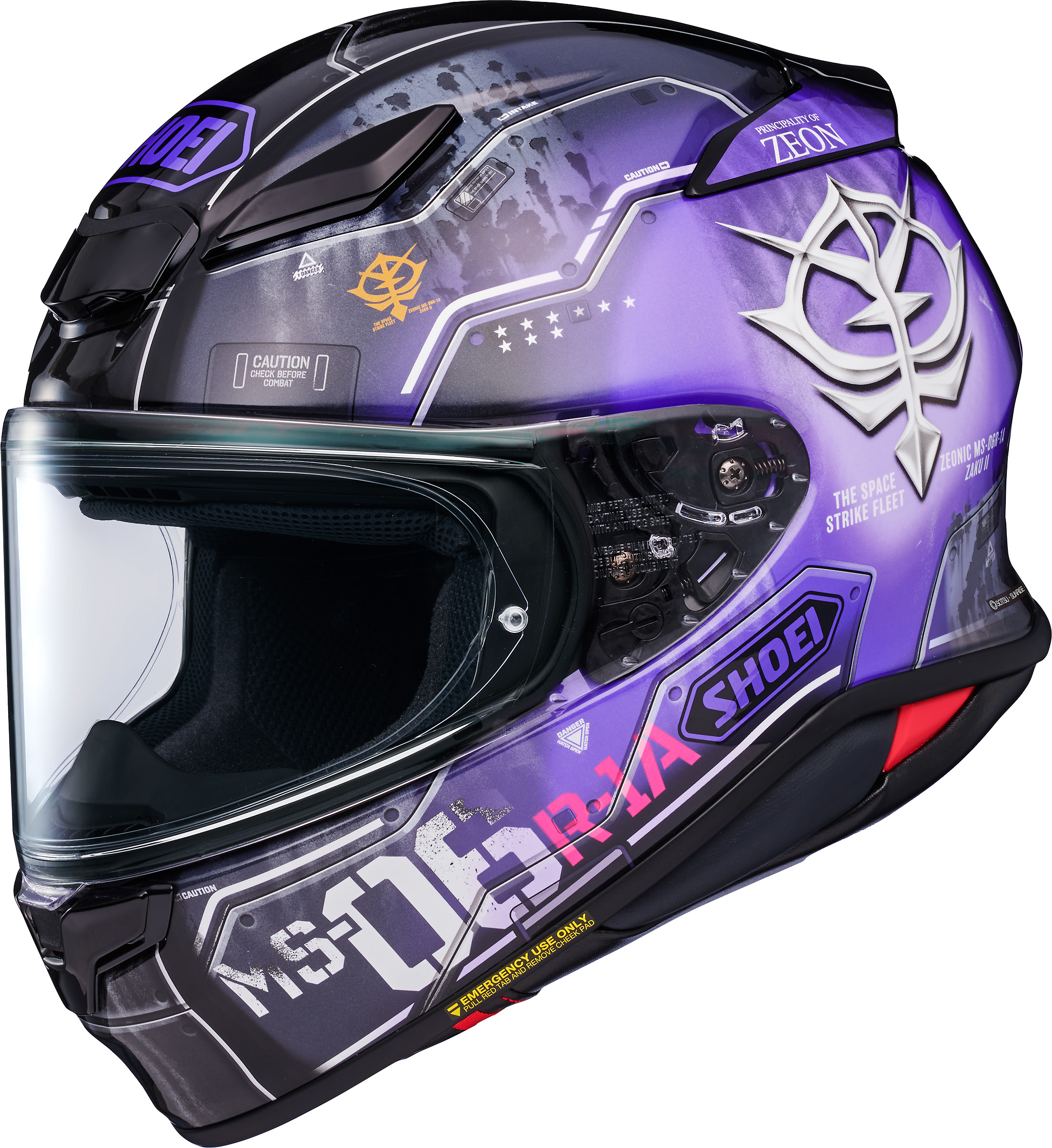 Shoei RF-1400 MS-06R Black Tri-Star's Zaku II High Mobility Type Helmet