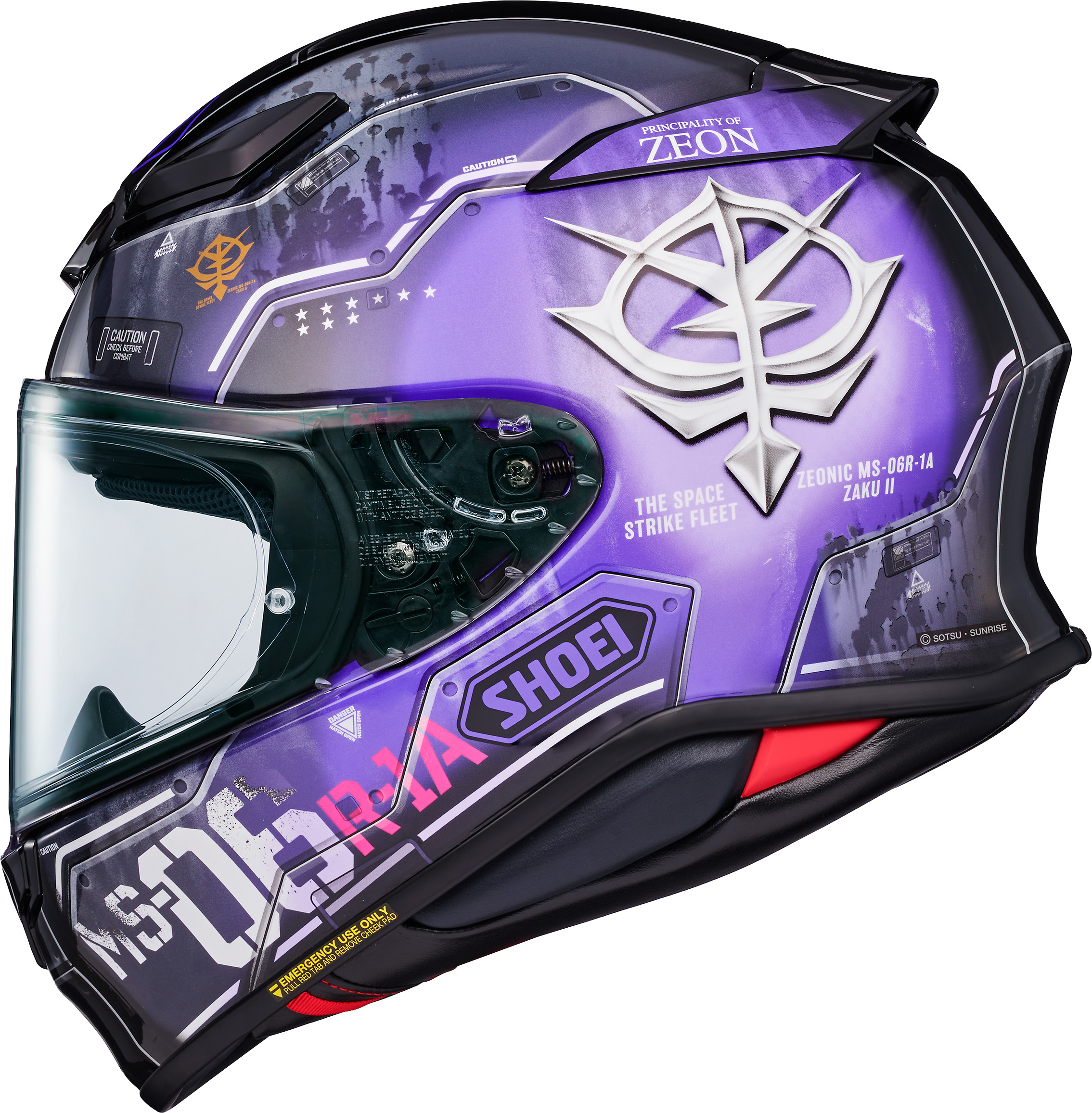Shoei RF-1400 MS-06R Black Tri-Star's Zaku II High Mobility Type Helmet
