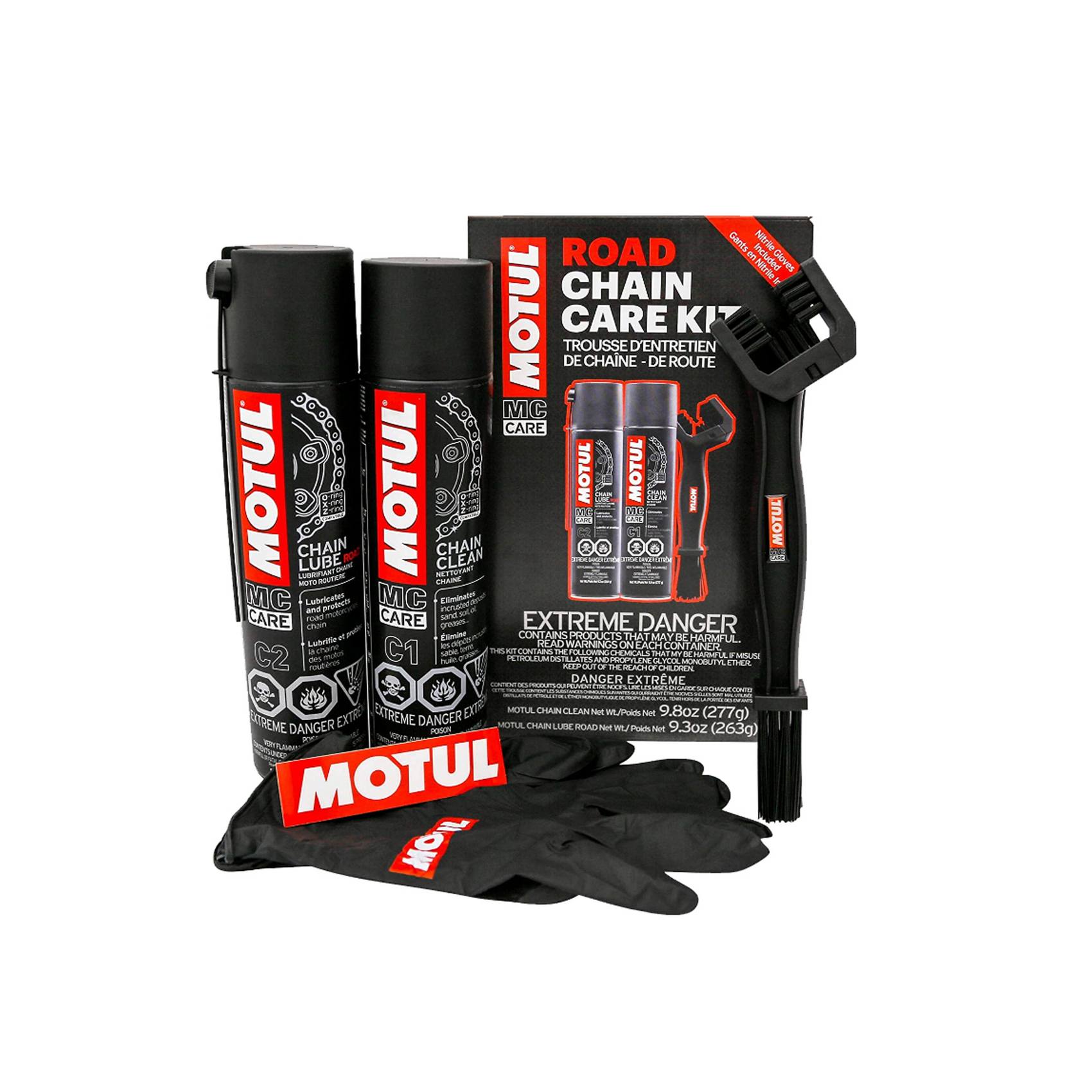 Motul Road Chain Care Kit ~ 3605-0099; Black, Size One Size (BKOS)