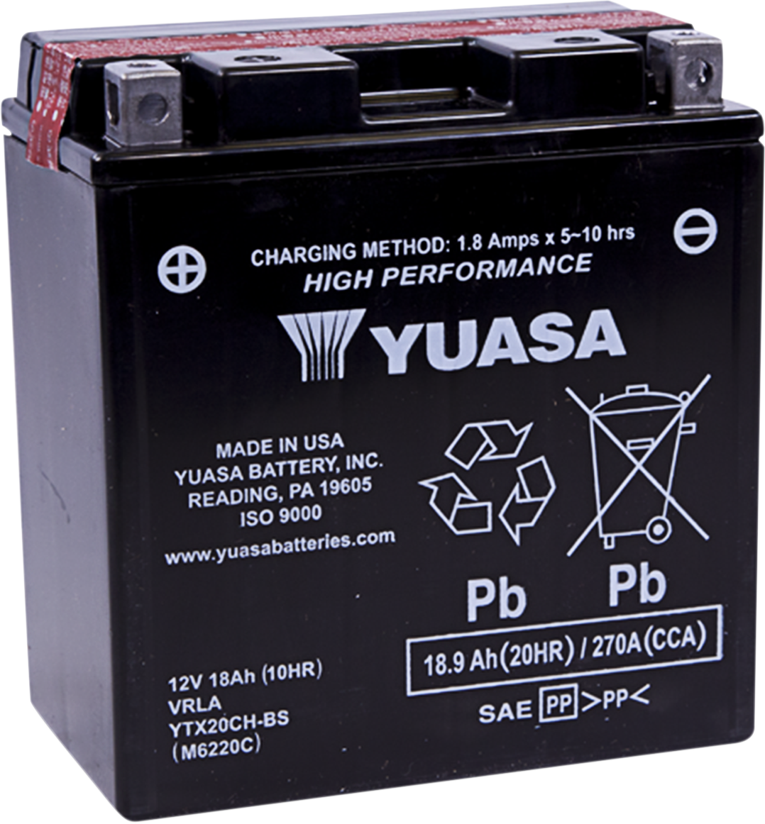 Yuasa YTX20CH-BS High Performance AGM Battery
