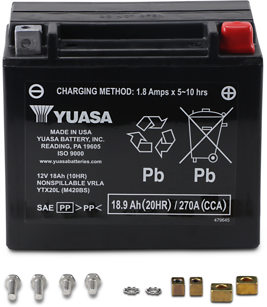 Yuasa YTX20L Factory Activated AGM Battery