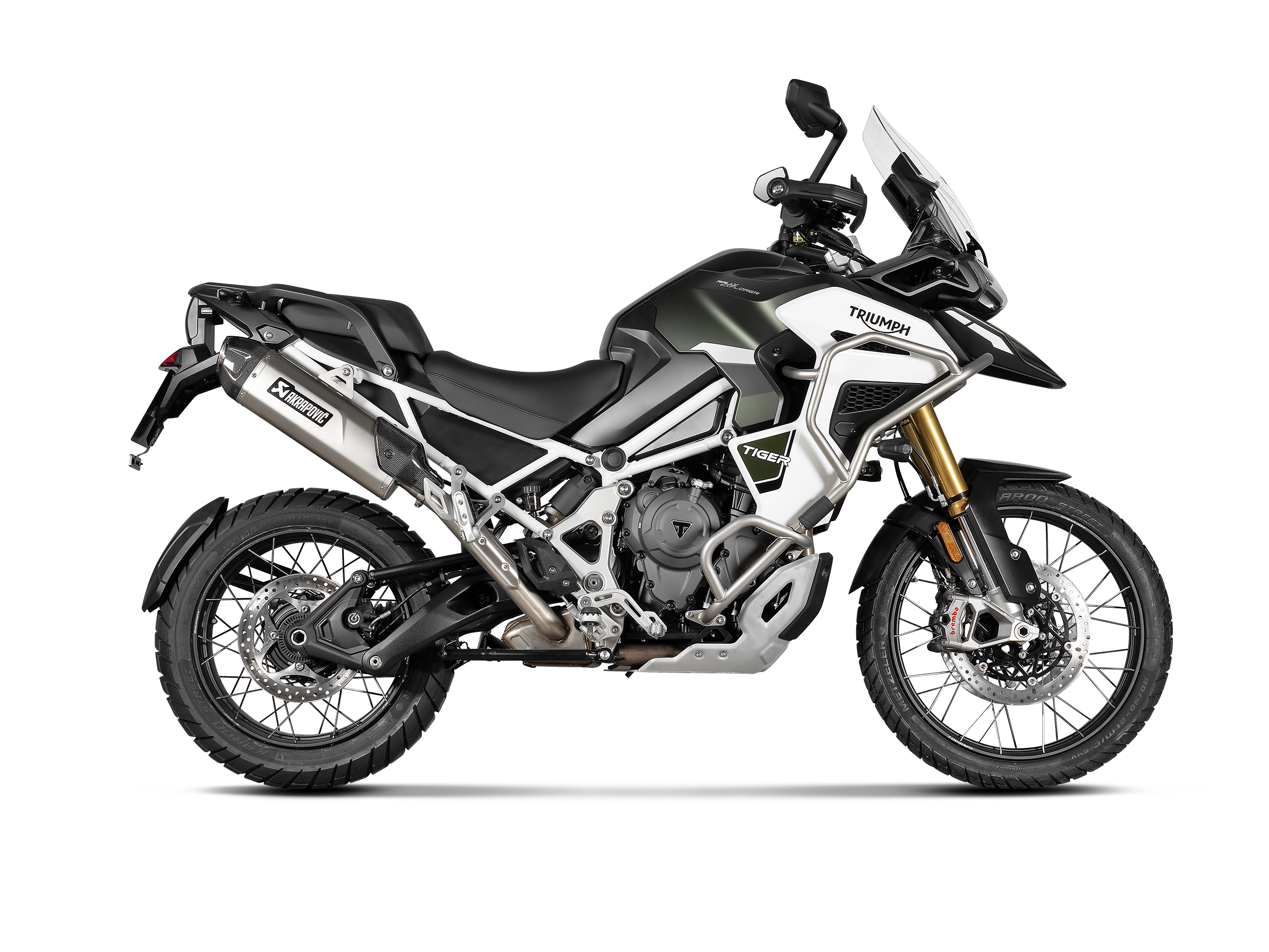 Akrapovic Slip-On Exhaust Triumph Tiger 1200 GT / Rally 2022-2025