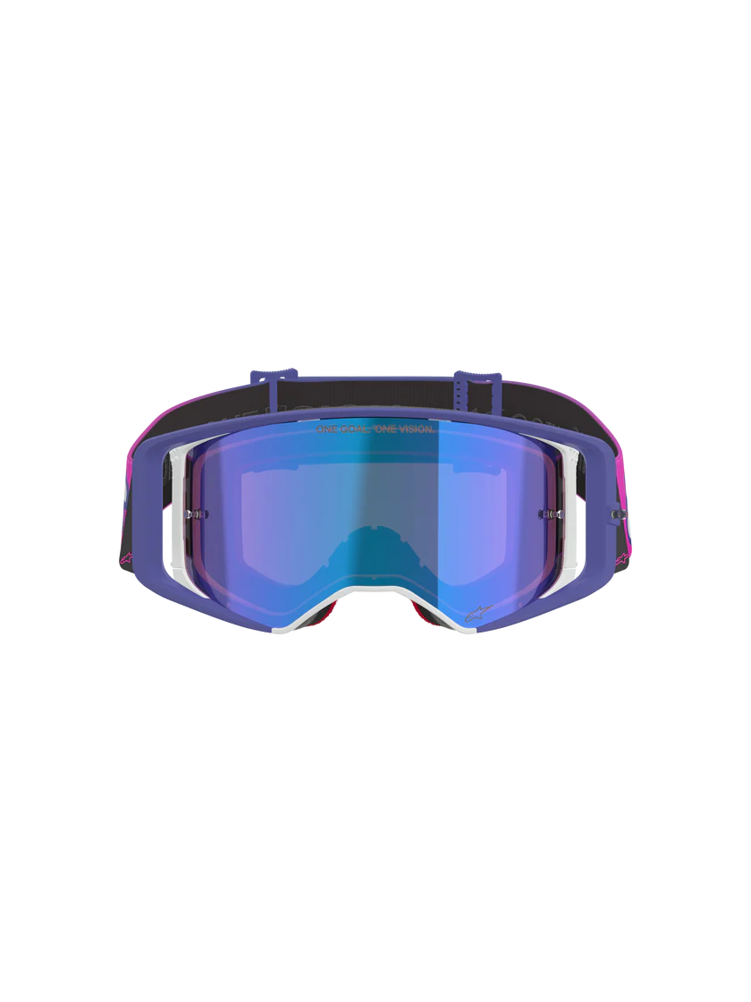 Alpinestars Supertech Vision Goggle - Vista - Purple Fluo/Pink - Blue Mirror Lens