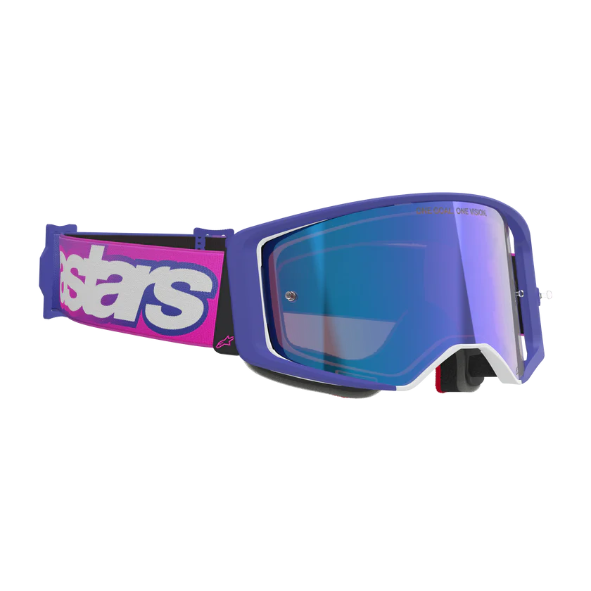 Alpinestars Supertech Vision Goggle - Vista - Purple Fluo/Pink - Blue Mirror Lens