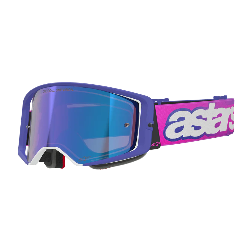 Alpinestars Supertech Vision Goggle - Vista - Purple Fluo/Pink - Blue Mirror Lens