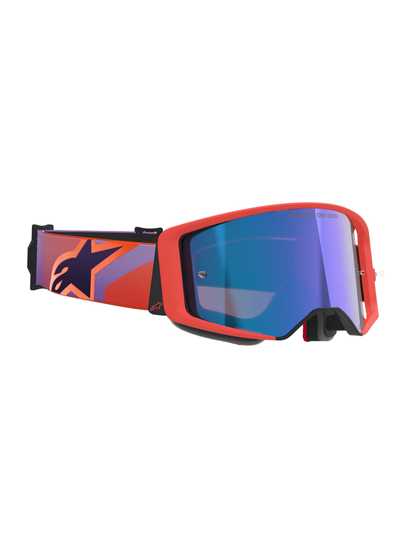 Alpinestars Supertech Vision Goggle - Corp - Hot Coral Purple - Blue Mirror Lens