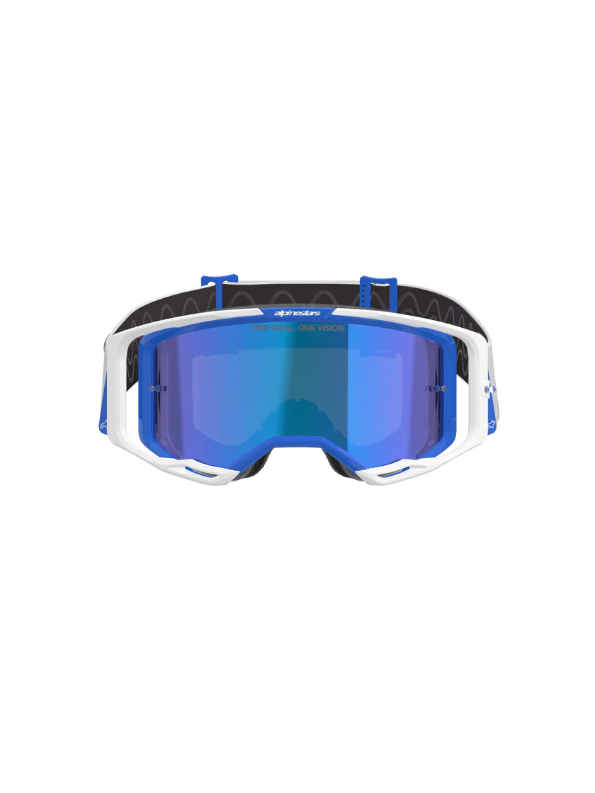 Alpinestars Vision 8 Goggle - Corp - Blue/White - Blue Mirror Lens