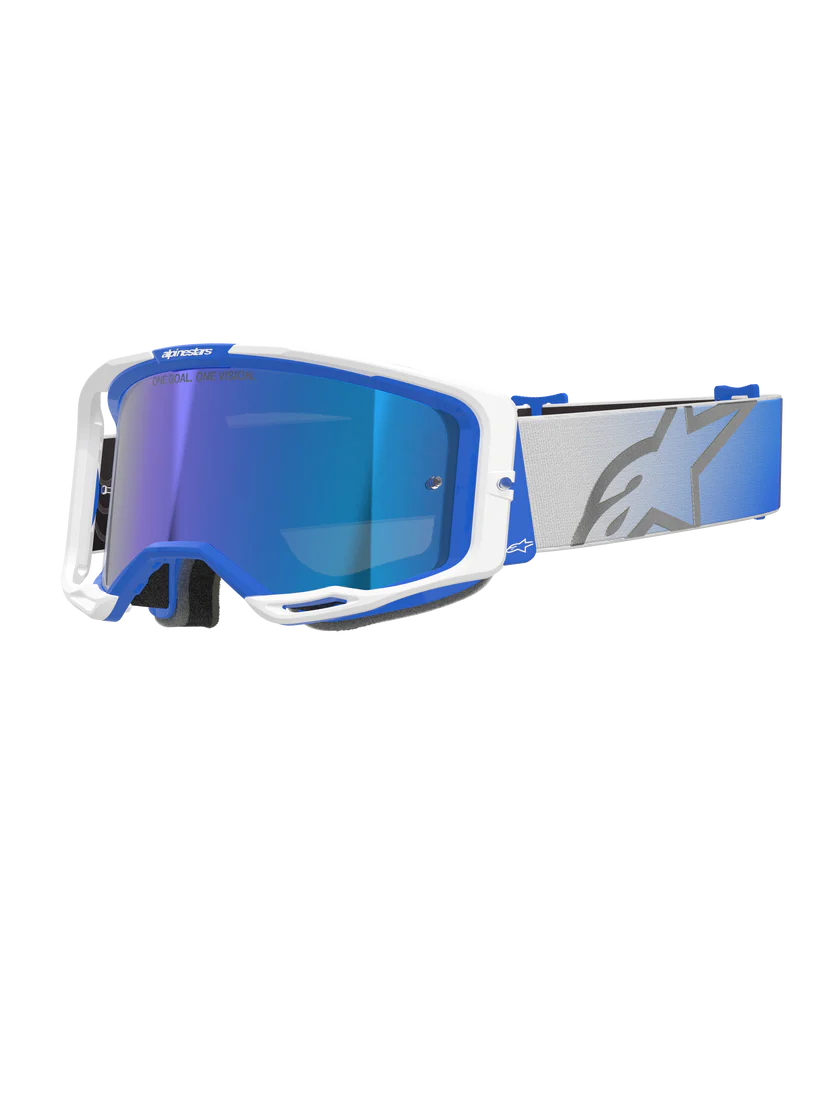 Alpinestars Vision 8 Goggle - Corp - Blue/White - Blue Mirror Lens