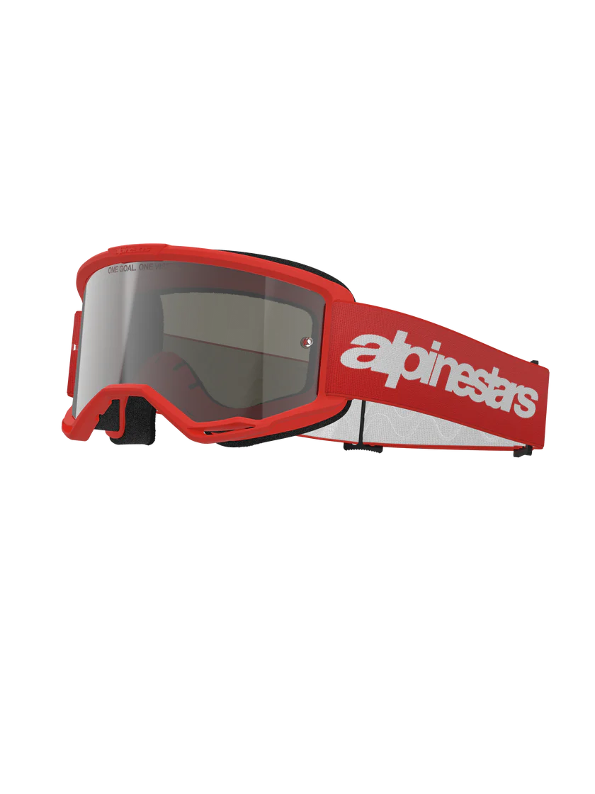 Alpinestars Vision 3 Goggle - Wordmark - Red - Silver Mirror Lens
