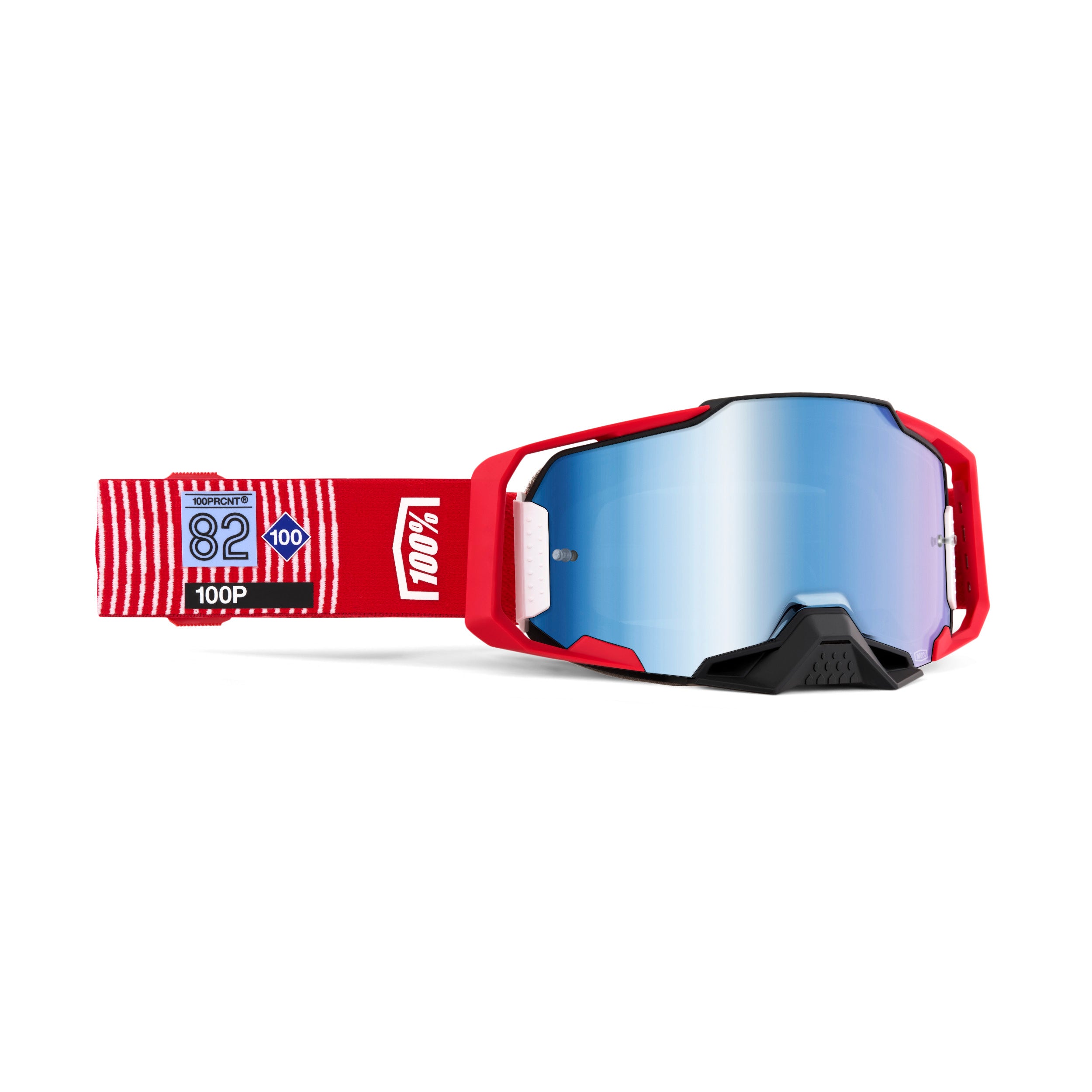 100% Armega M1 Goggles With Blue Mirror Lens