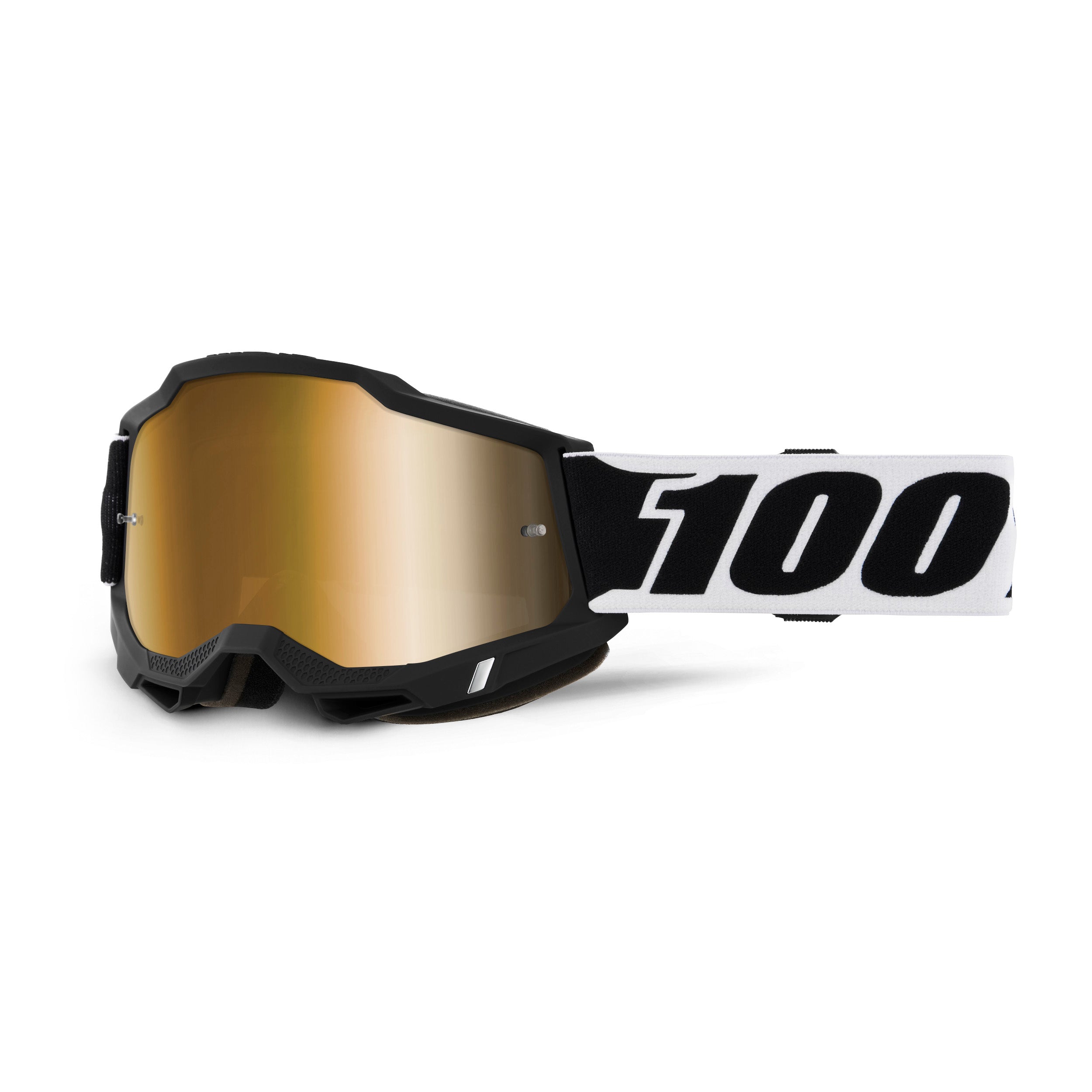 100% Accuri 2 BLCK001 Goggles With True Gold Mirror Lens