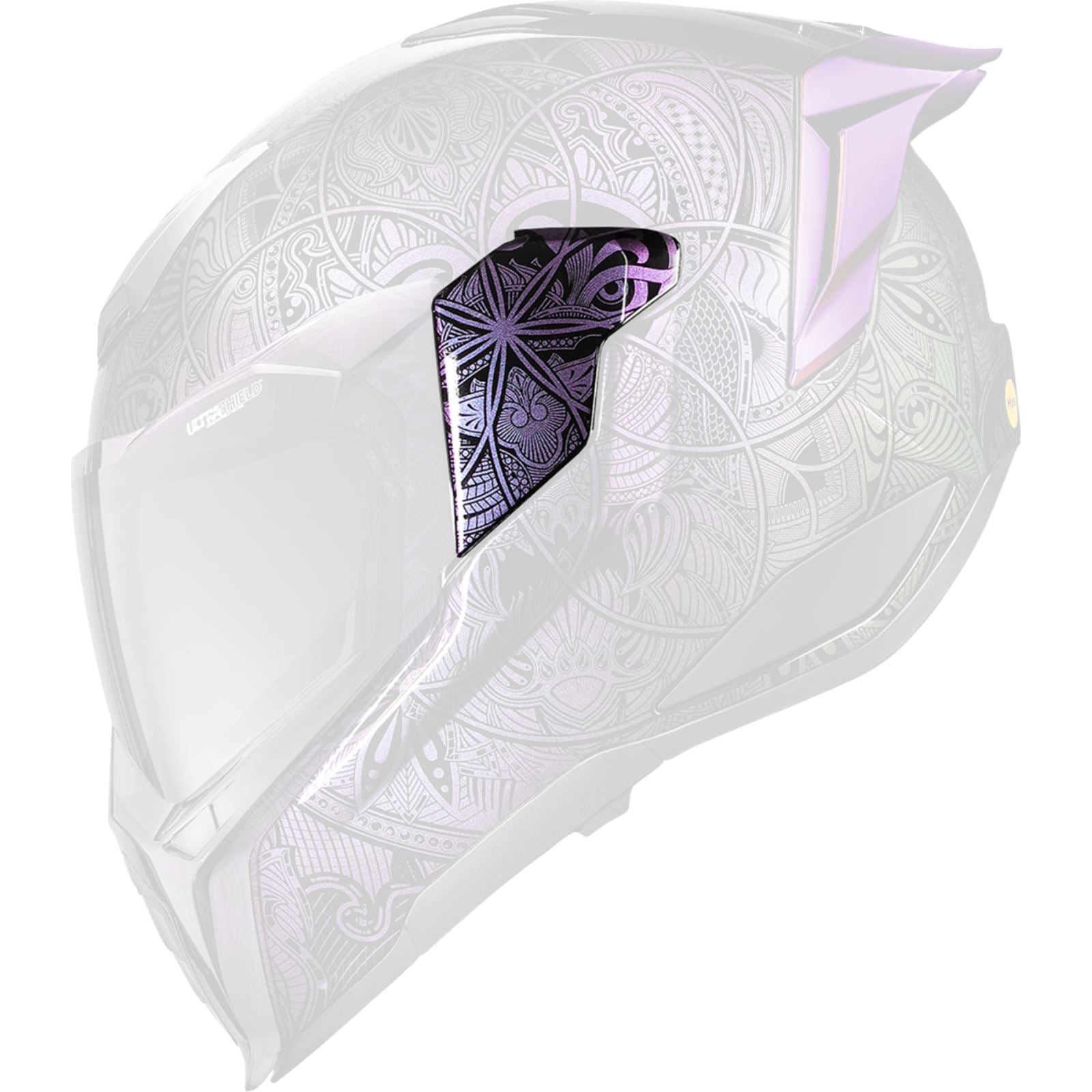 Icon Ultraflite Helmet Side Plates Opal Mandala