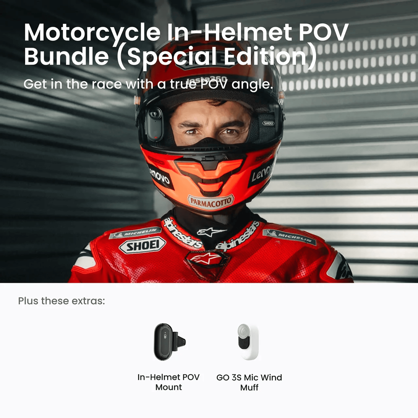 Insta360 Go 3S Helmet Mount Bundle