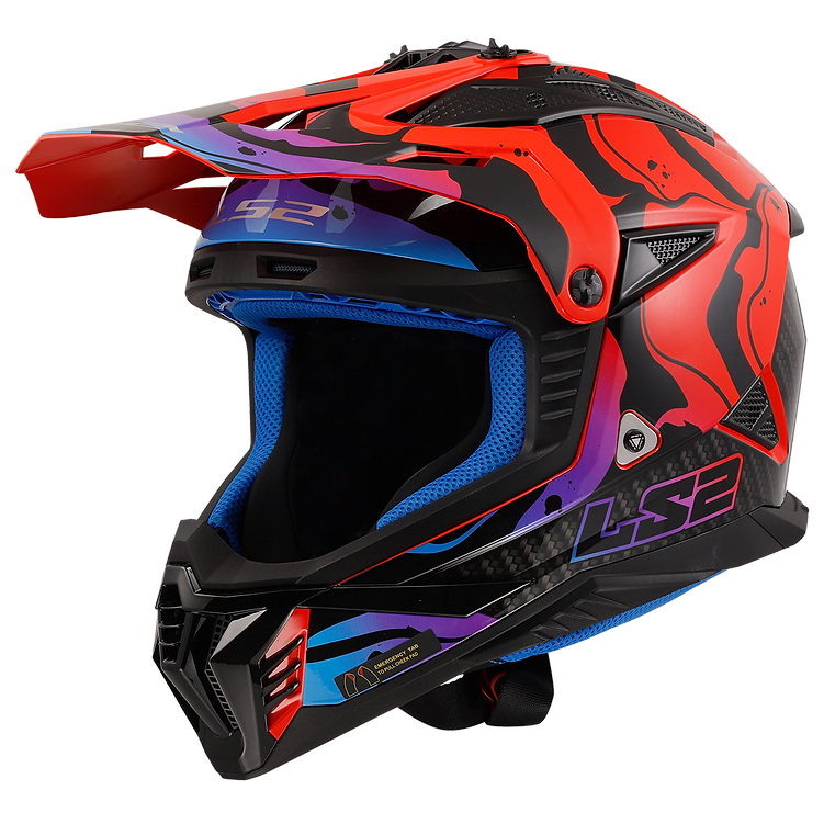 LS2 MX708 Gate II Wash Helmet Gloss Red/Blue/Purple 2XL