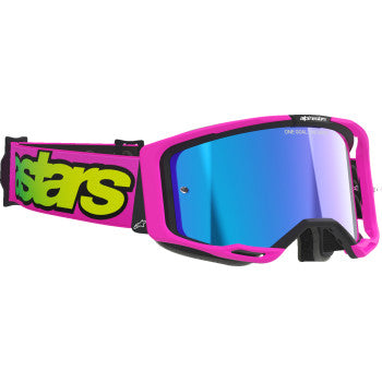 Alpinestars Vision 8 Vista Goggles - Pink Fluo/Yellow Fluo/Mirror Blue