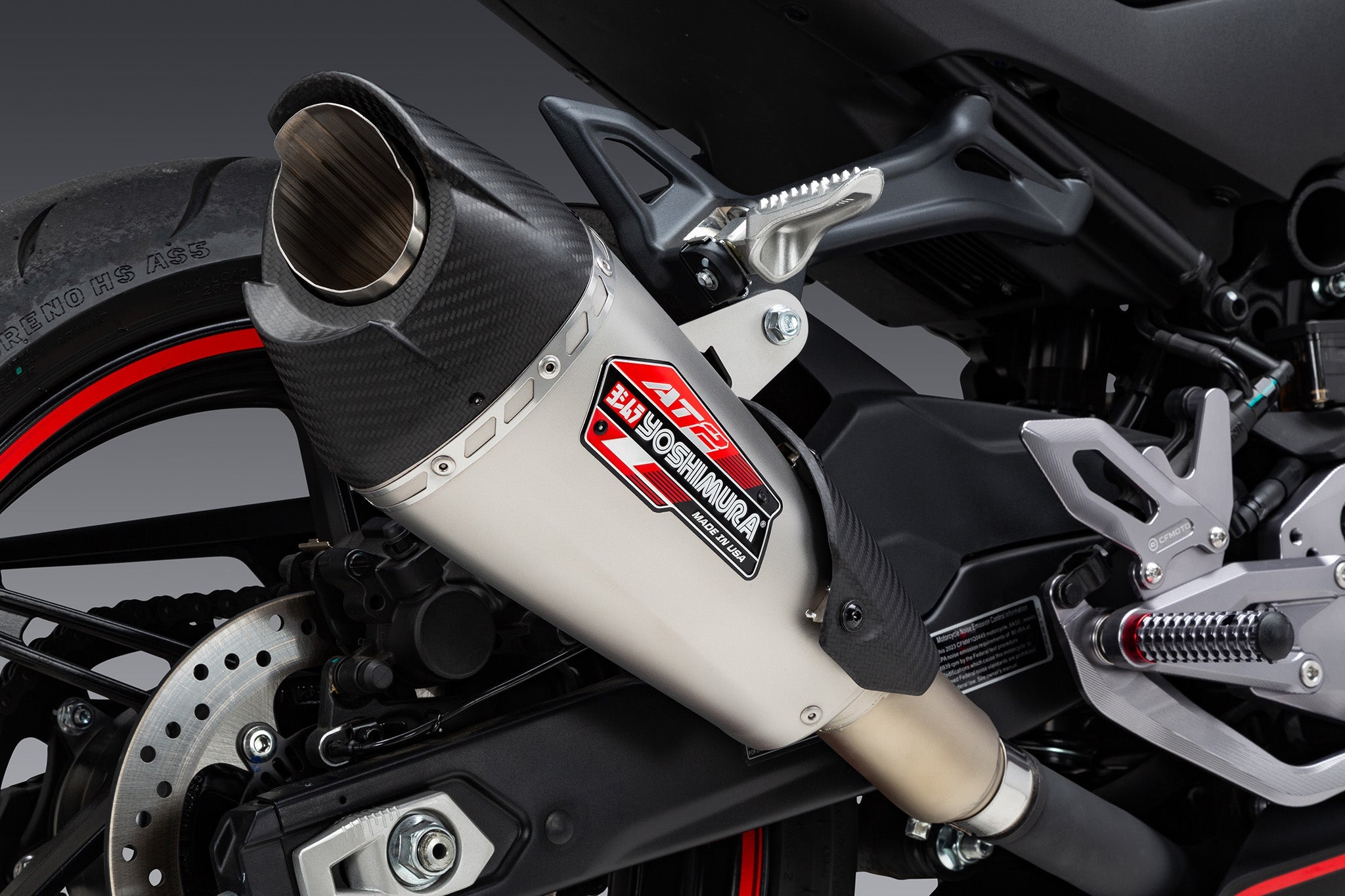 Yoshimura AT2 Street Slip-On Exhausts CFMOTO 450NK / 450SS 2023-2026