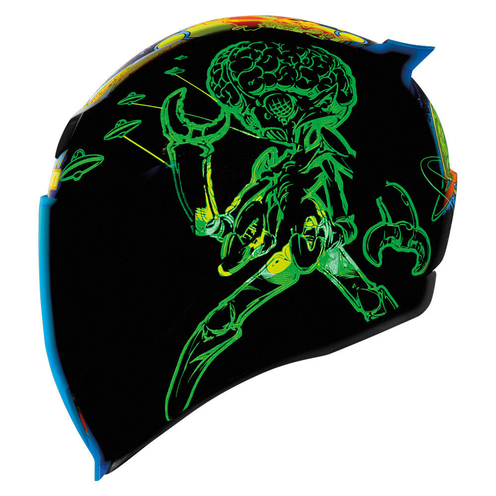 blitz helmet motorcycle Icon Airflite Bugoid Blitz Helmet, blue/yellow, Size XXL (63/64) for Men