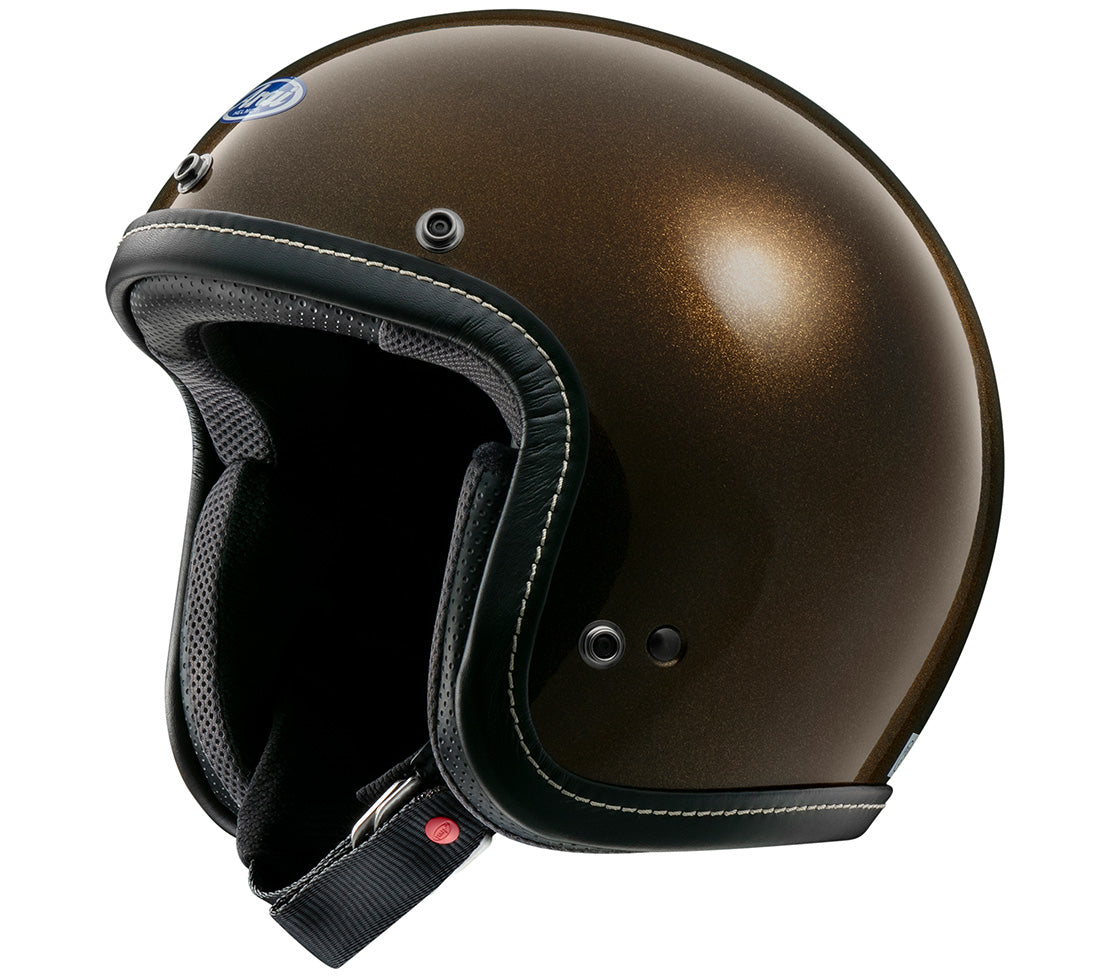 full face leather motorcycle helmet Arai Classic-V Helmet - Metallic Brown