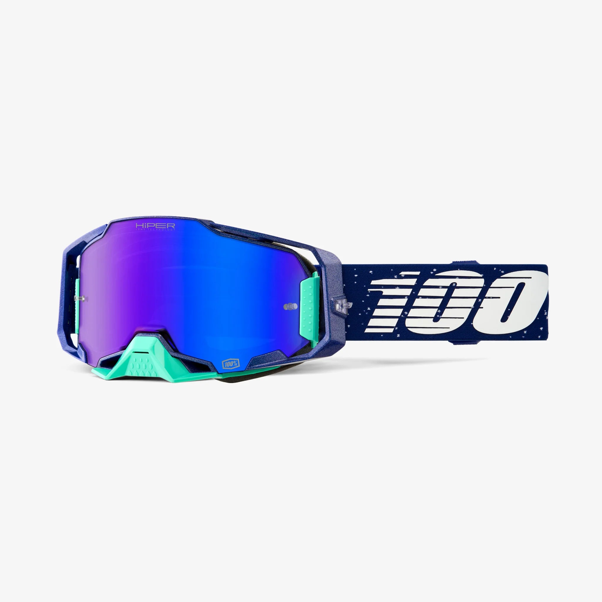 100% Armega Noche Goggles With HiPER Blue Mirror Lens