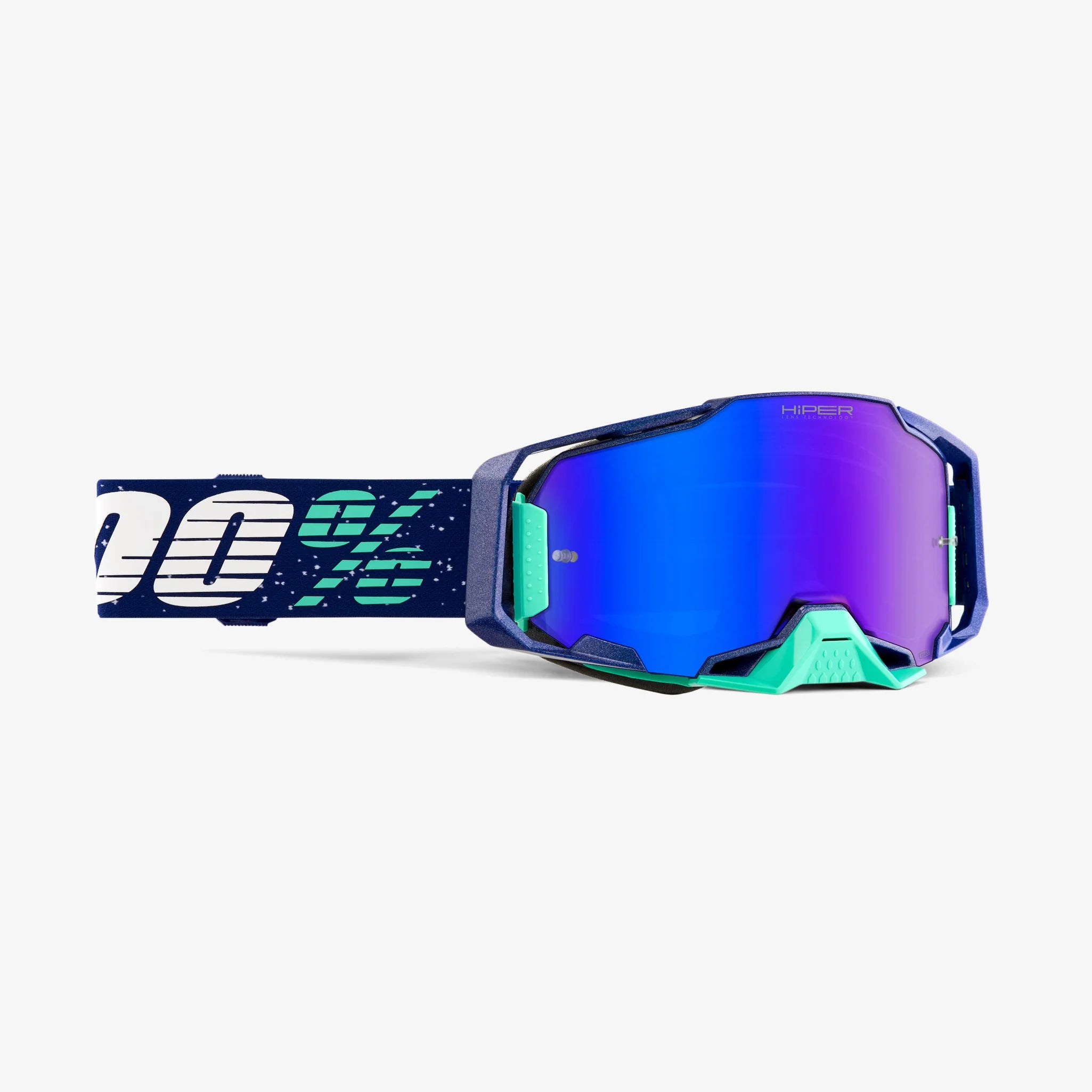 100% Armega Noche Goggles With HiPER Blue Mirror Lens