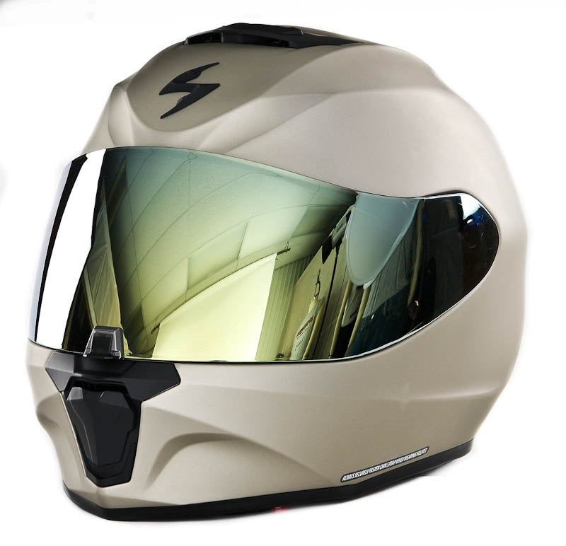 mirror visor motorcycle helmet scorpion Scorpion EXO-R420 Faceshield Gold Mirror