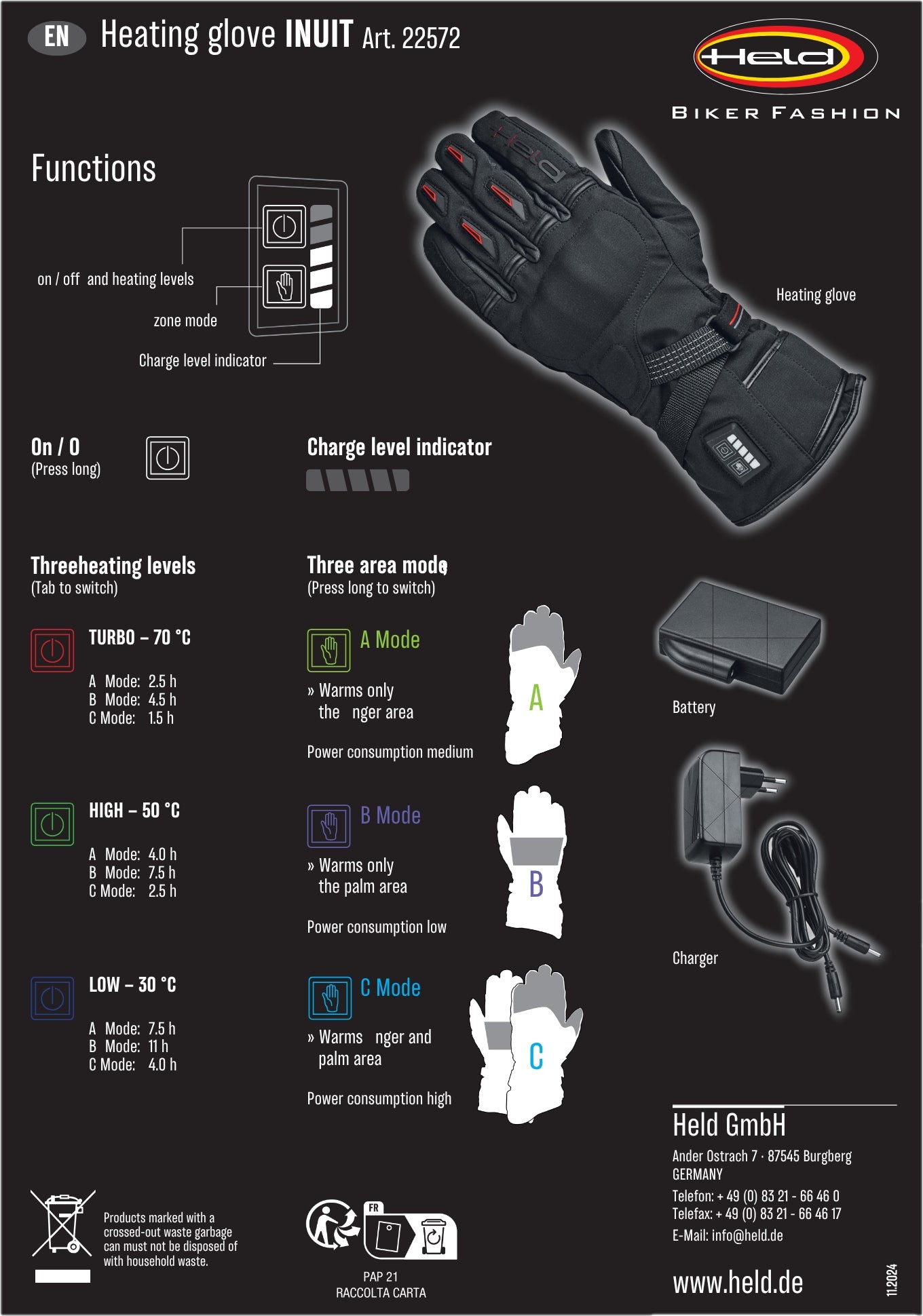 Held Inuit Heated Glove