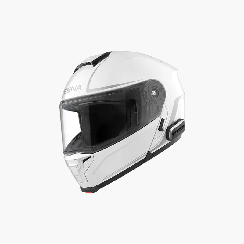 bluetooth motorcycle helmet sena Sena Outrush 2 Mesh Modular Helmet Gloss White Large