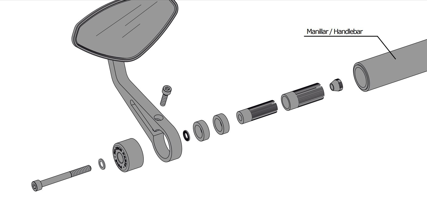 Puig Hi-Tech 4 Bar End Mirror