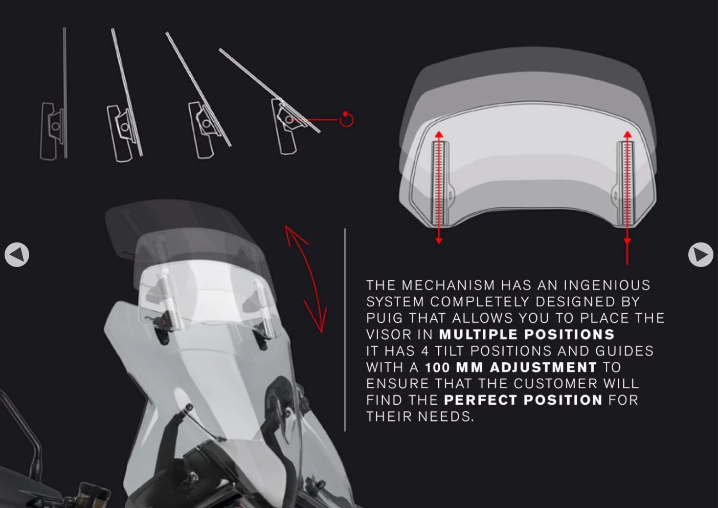 Puig Multi-Adjustable 2.0 Clip-On Visor