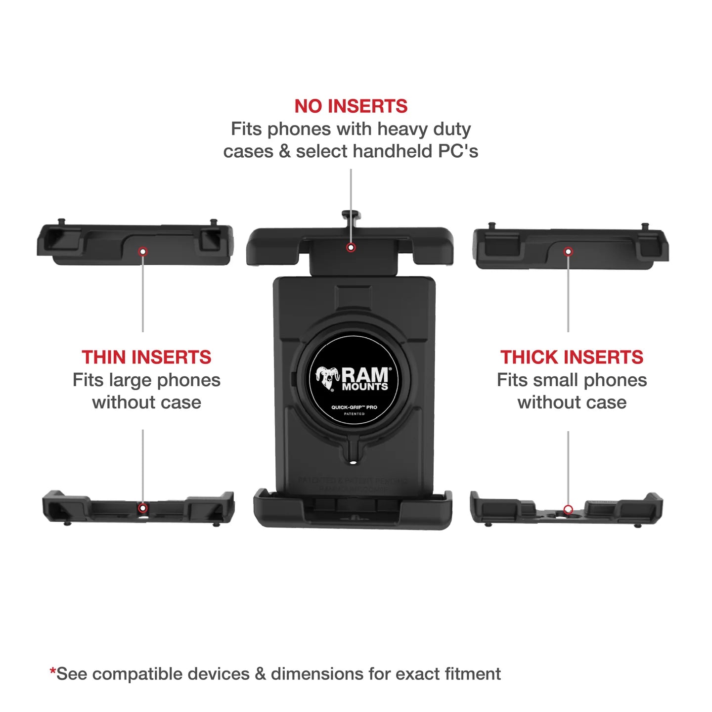 RAM® Quick-Grip™ Pro XL Vibration Damping Phone Mount & Qi2 15W Charger