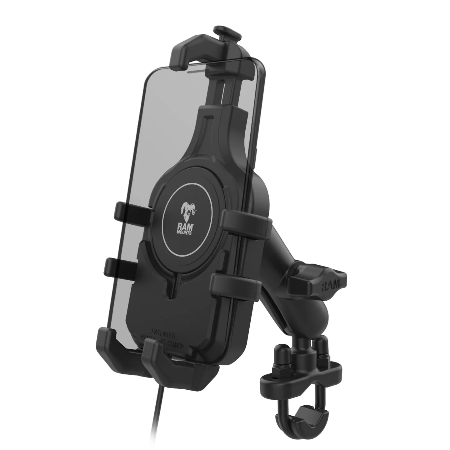 Ram Mount Quick-Grip Pro Phone Handlebar Mount with Qi2 15W Wireless Charger