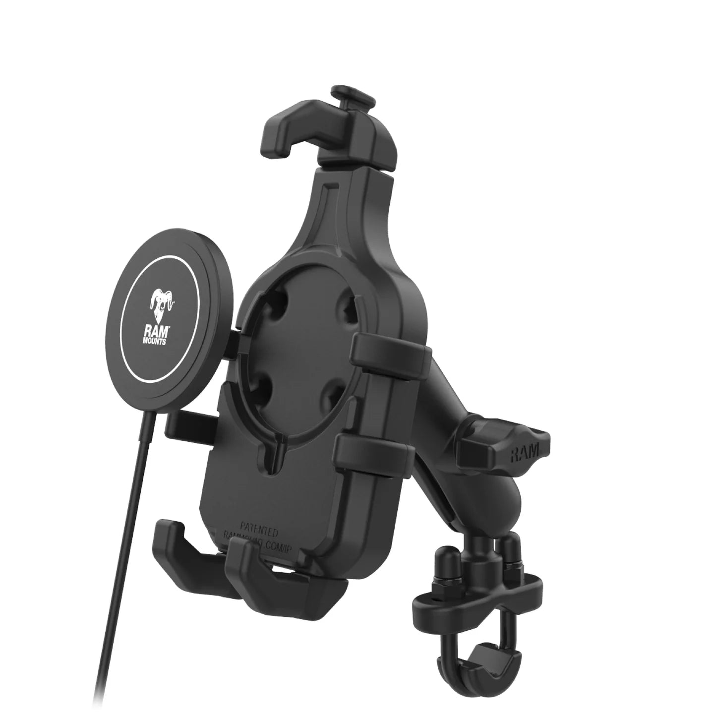 Ram Mount Quick-Grip Pro Phone Handlebar Mount with Qi2 15W Wireless Charger