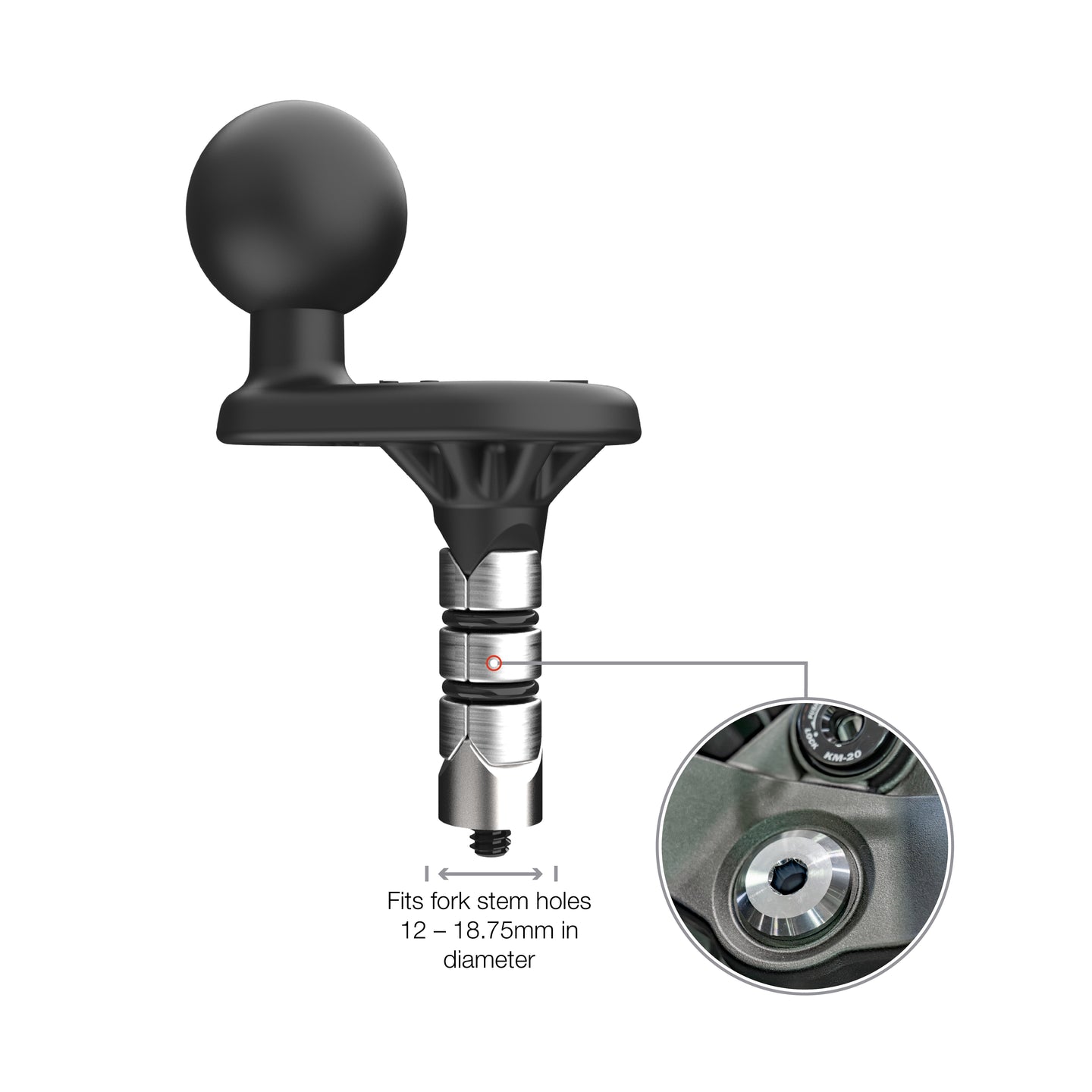 Ram Mount Fork Stem Wedge Ball Base