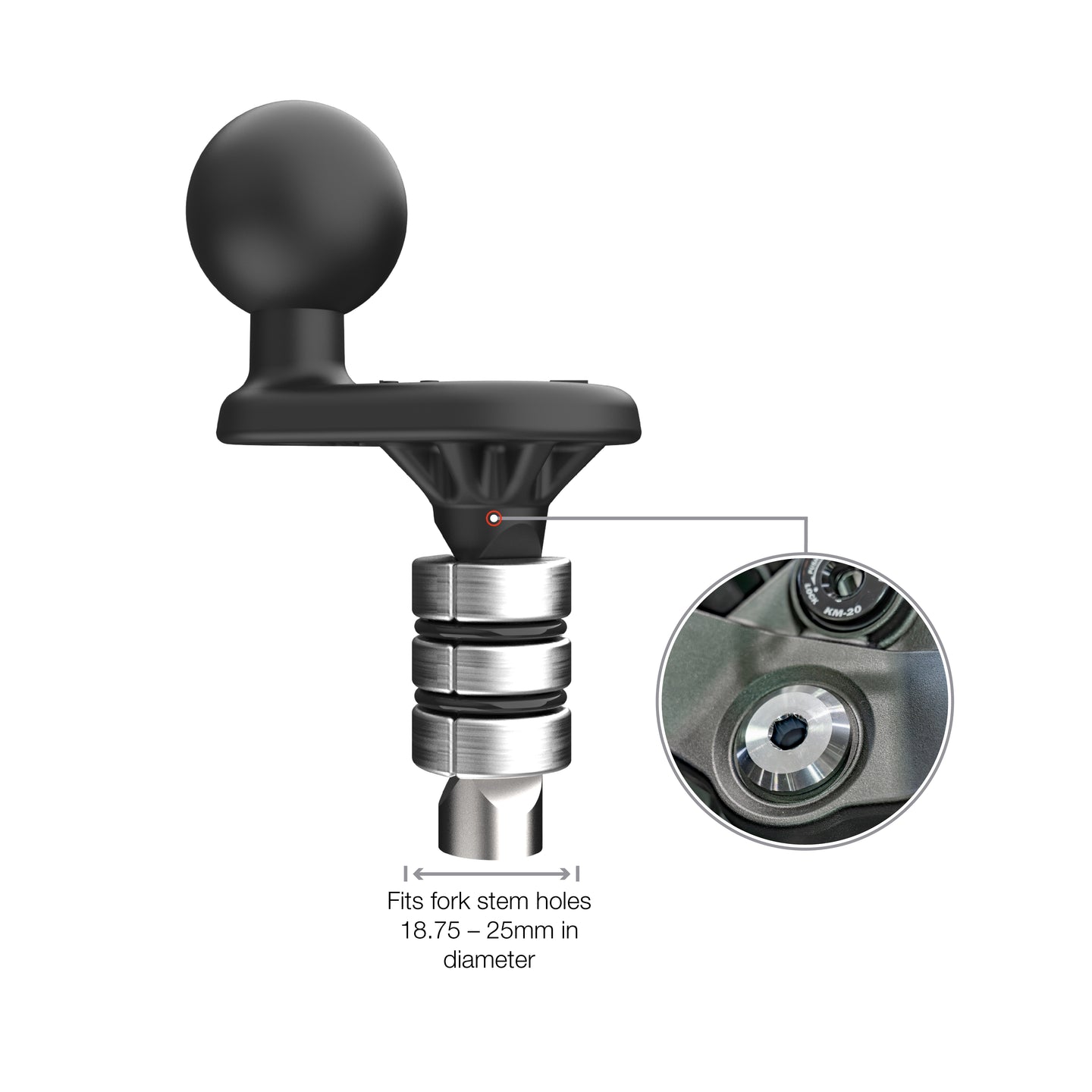 Ram Mount Fork Stem Wedge Ball Base