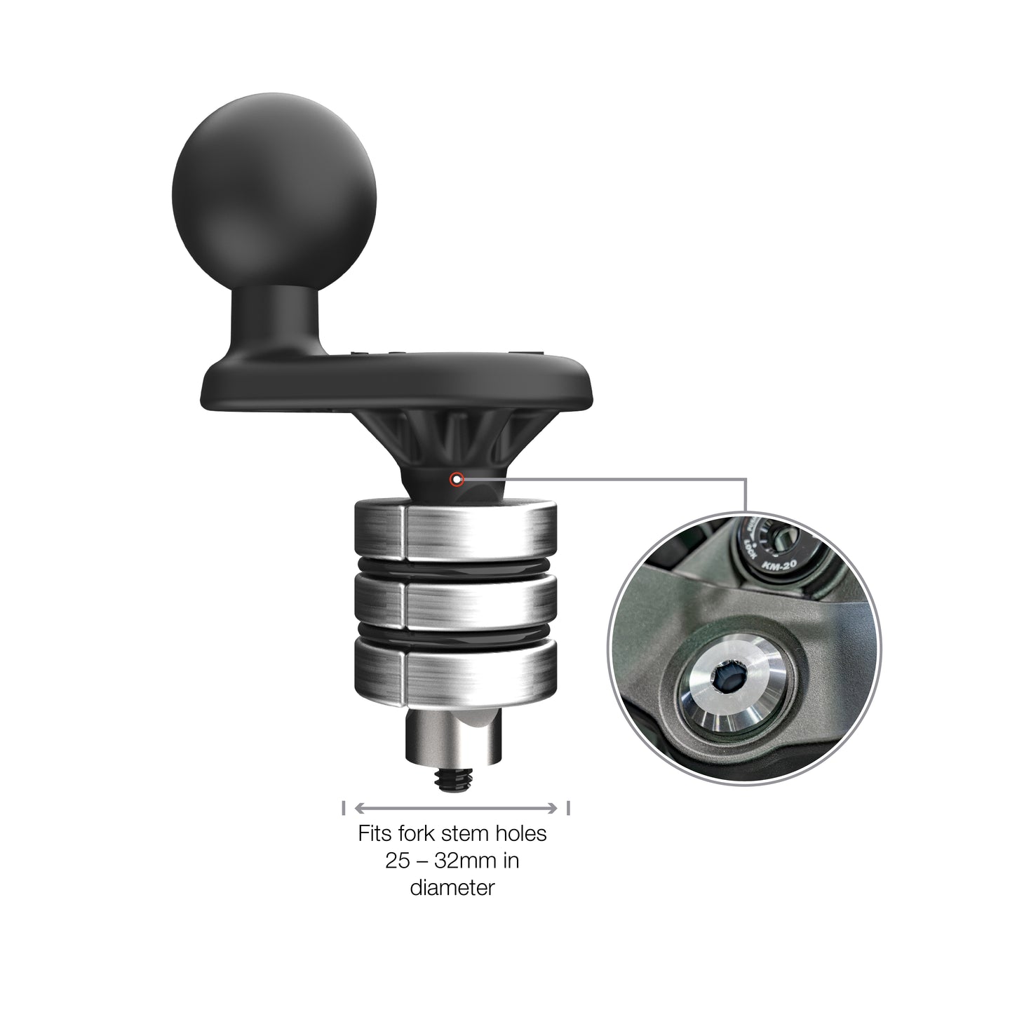 Ram Mount Fork Stem Wedge Ball Base