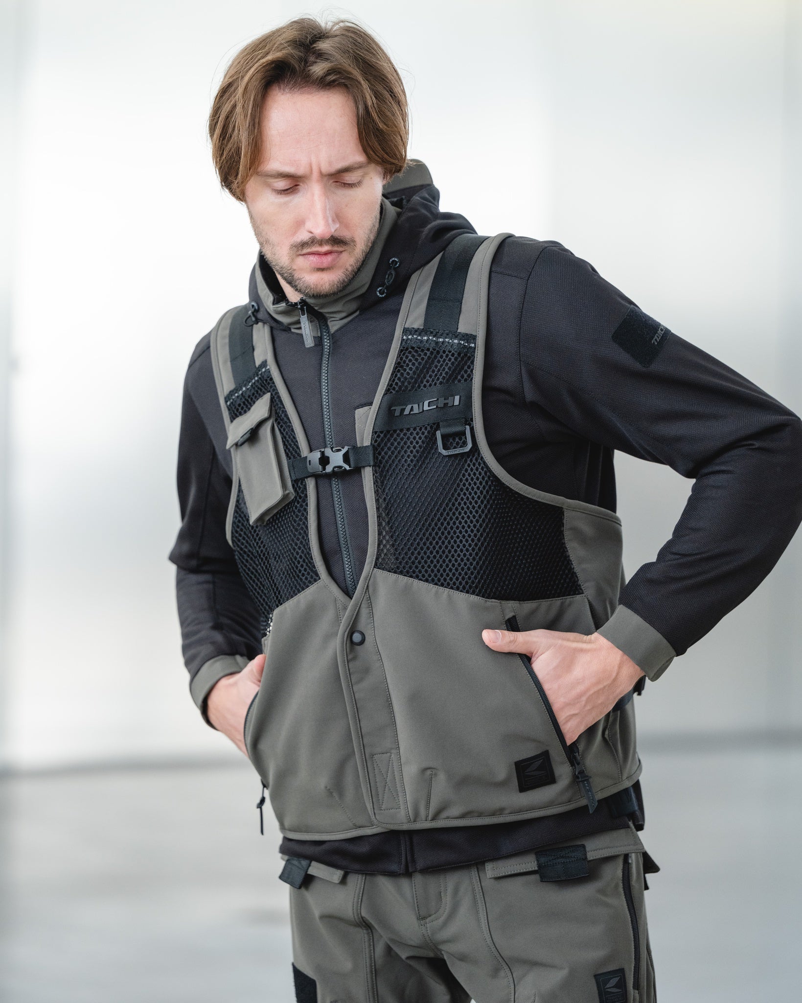 RS Taichi Overlap Mesh Parka Jacket RSJ347
