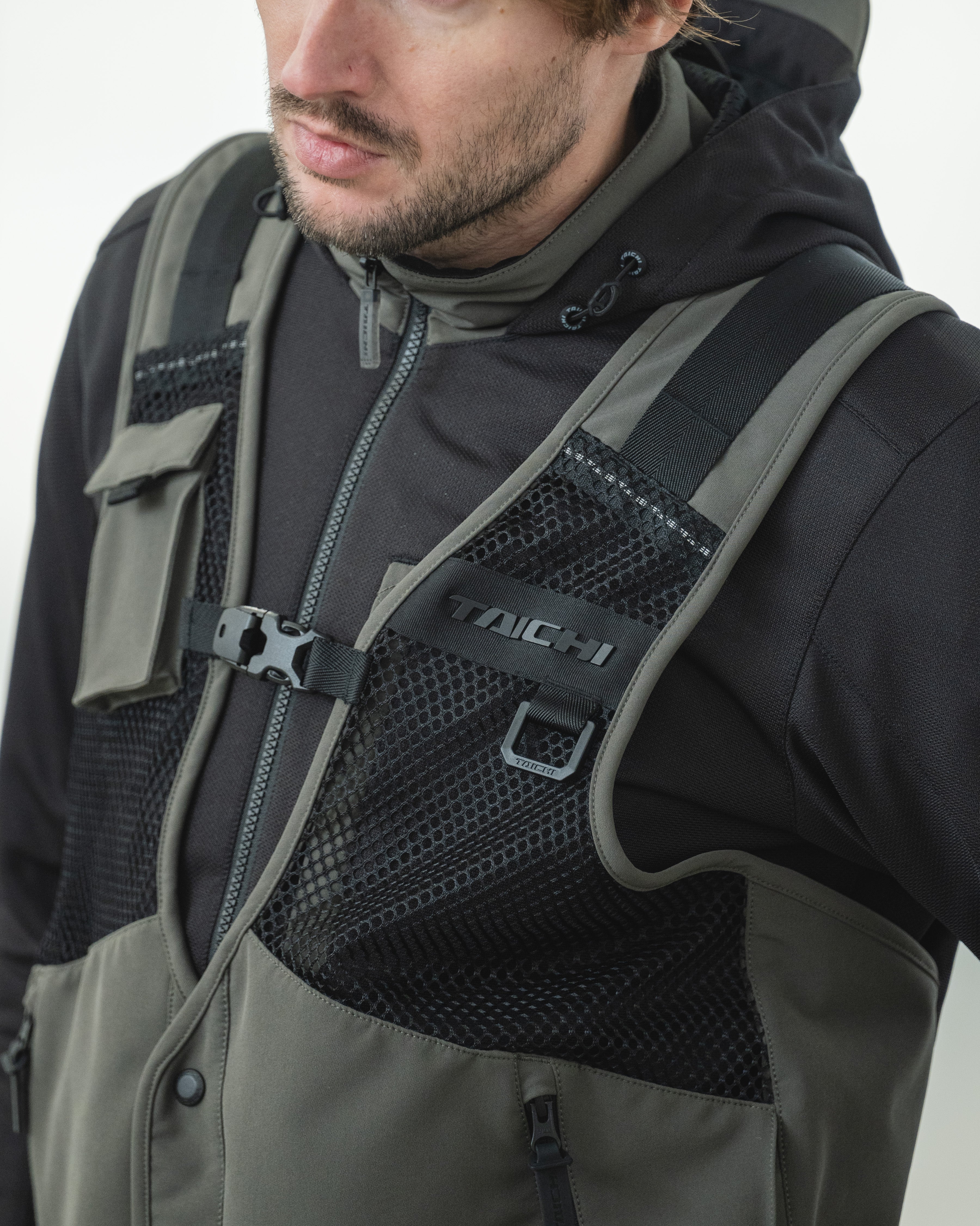 RS Taichi Overlap Mesh Parka Jacket RSJ347