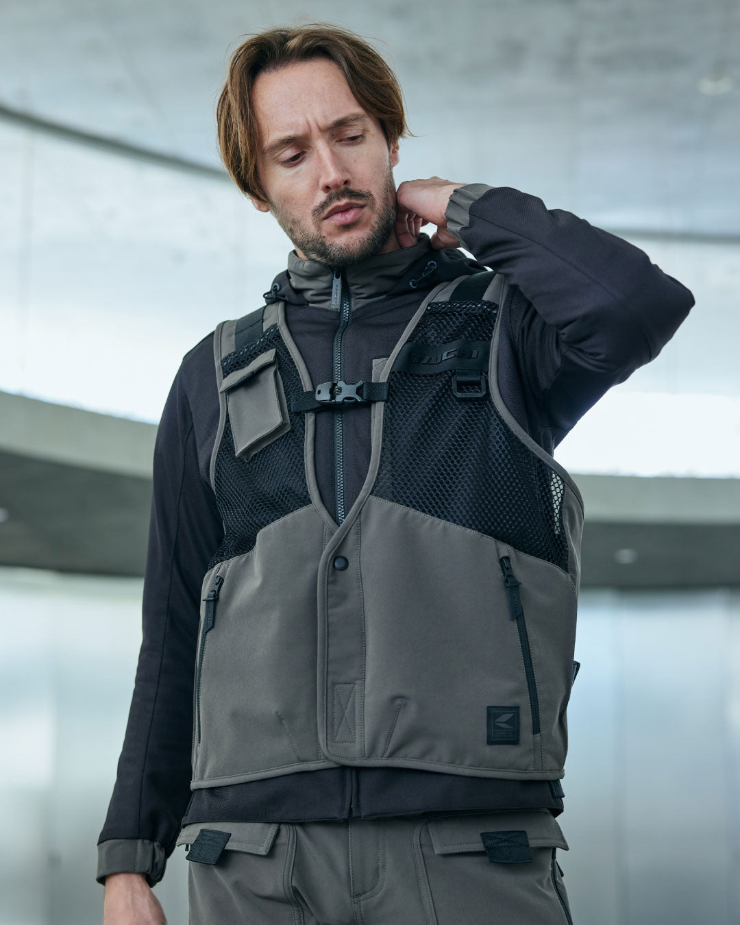 RS Taichi Overlap Mesh Parka Jacket RSJ347