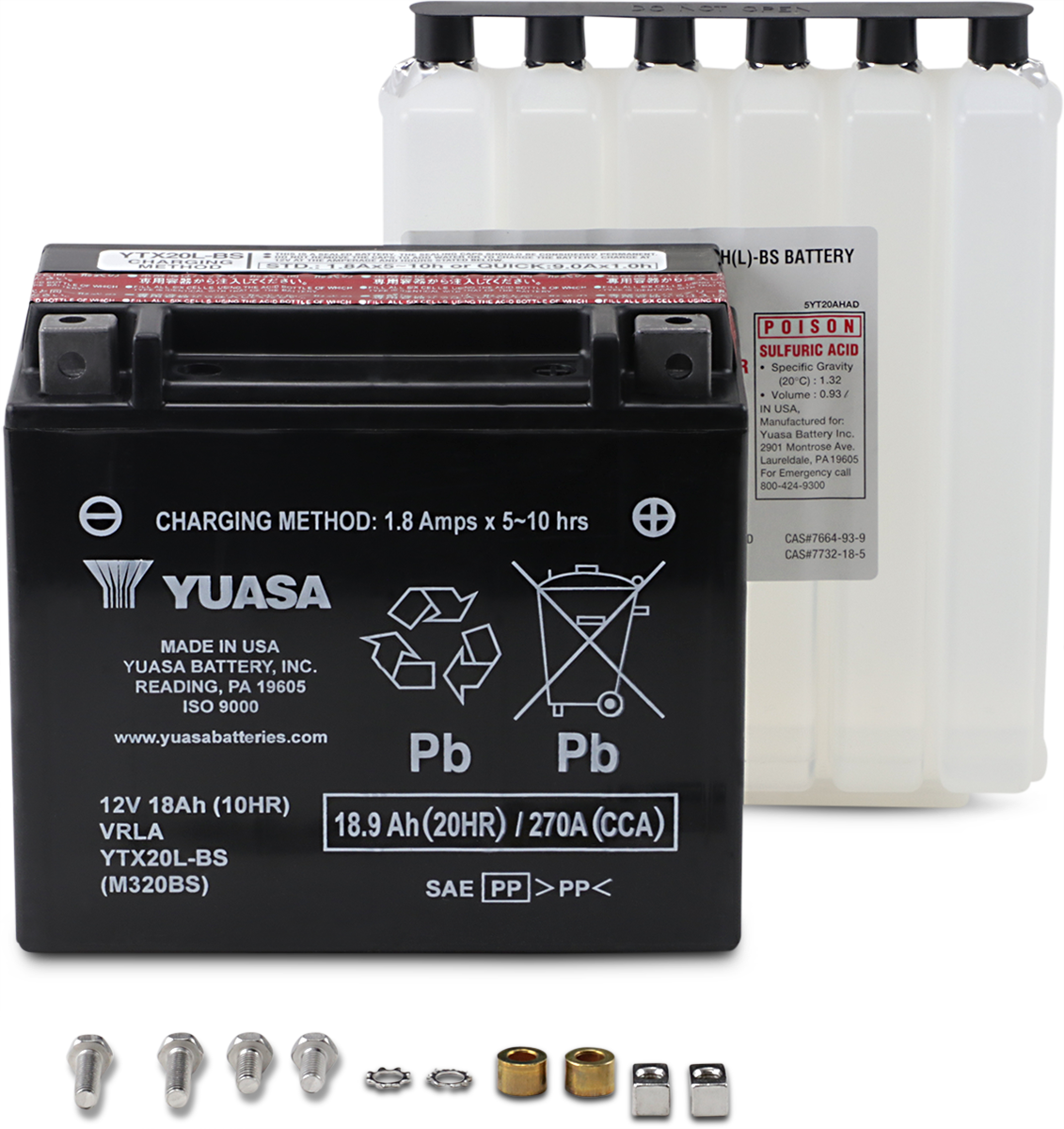 Yuasa YTX20L-BS AGM Battery