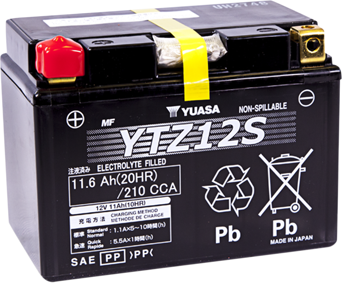 Yuasa YTZ12S Factory Activated AGM High Performance Battery