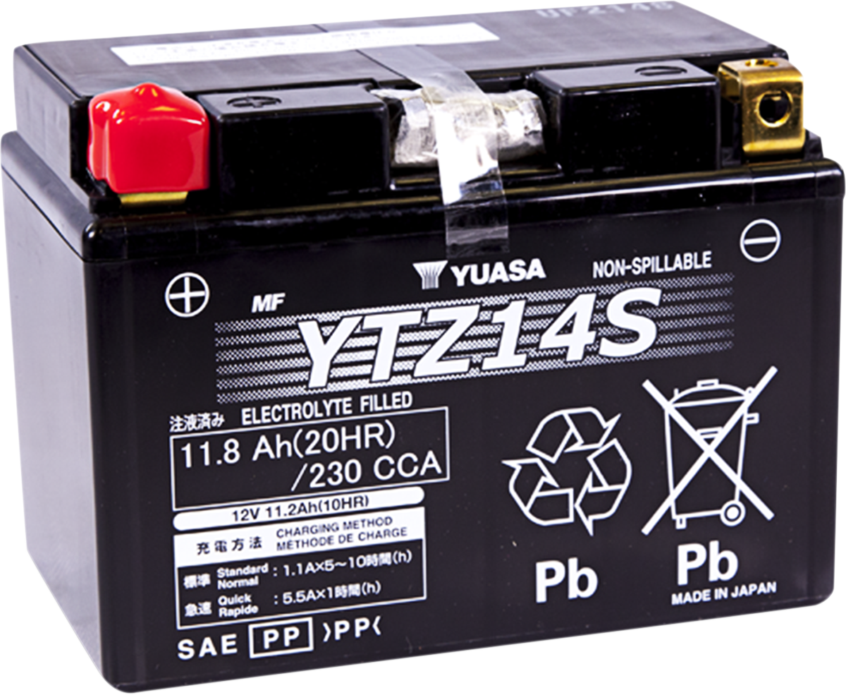 Yuasa YTZ14S Factory Activated AGM High Performance Battery