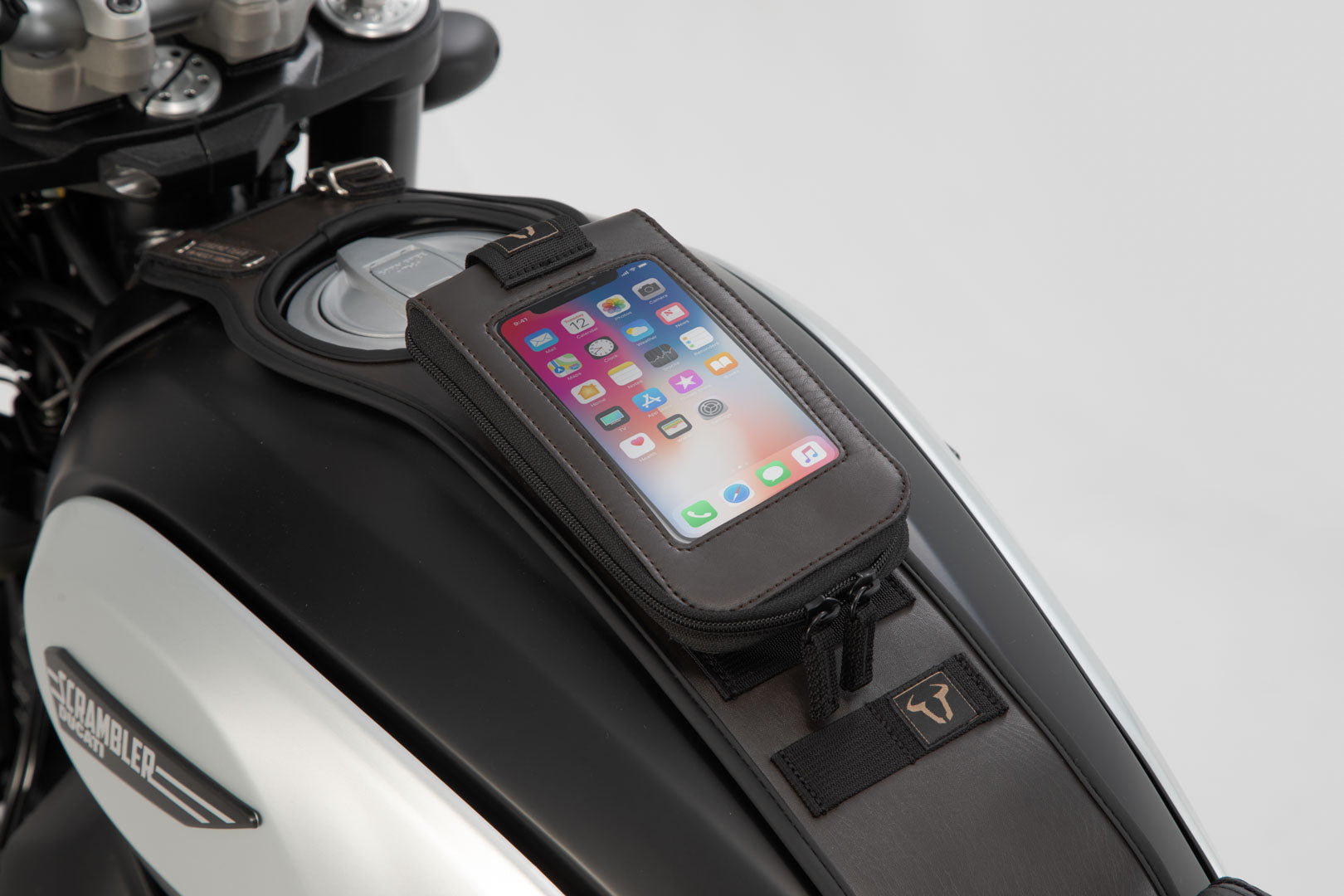 SW-Motech Legend Gear Tank Strap Set for Scrambler Models (14-) with LA3 Smartphone Bag