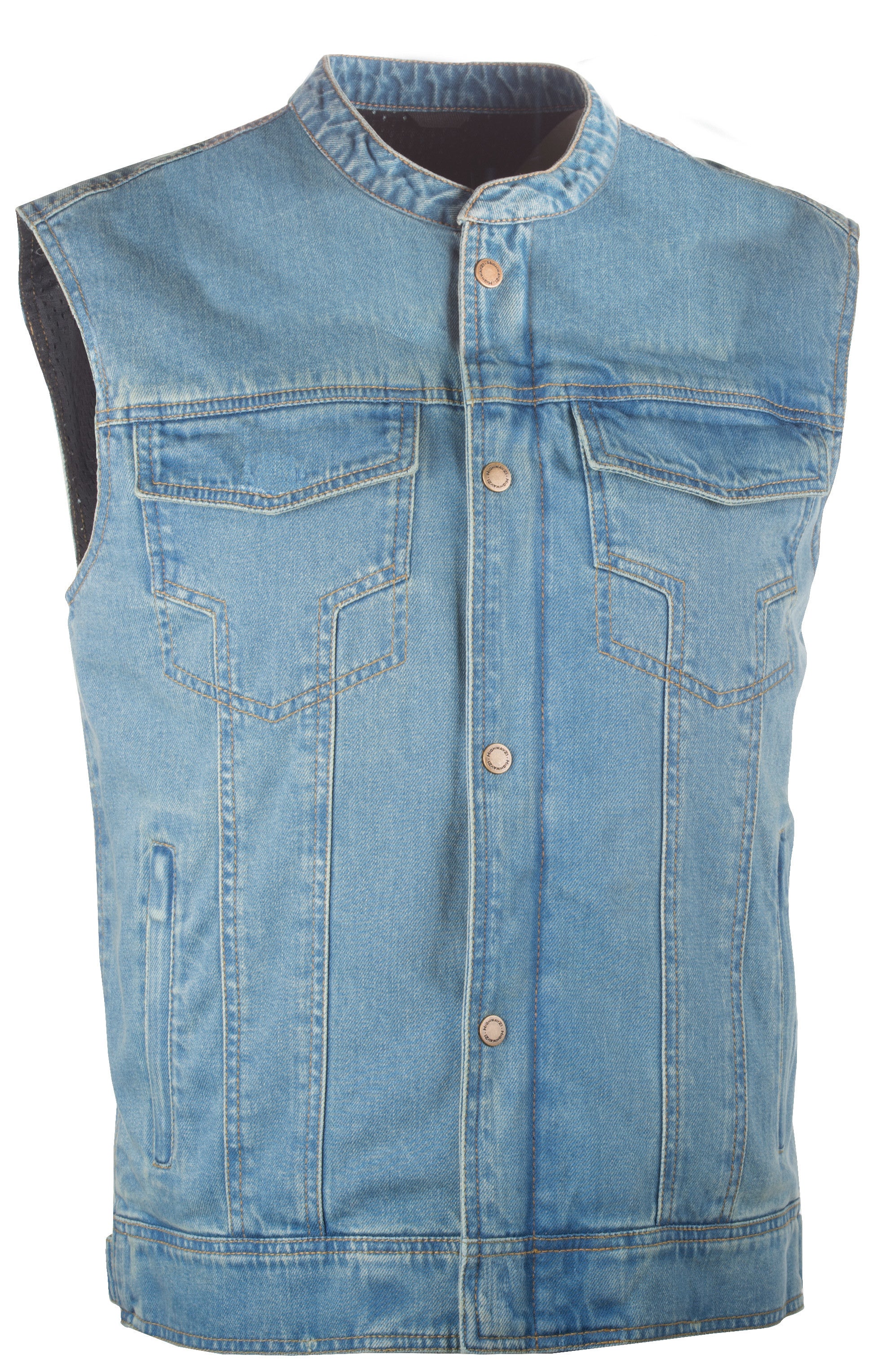 Highway 21 Iron Sights Denim Vest With Club Collar