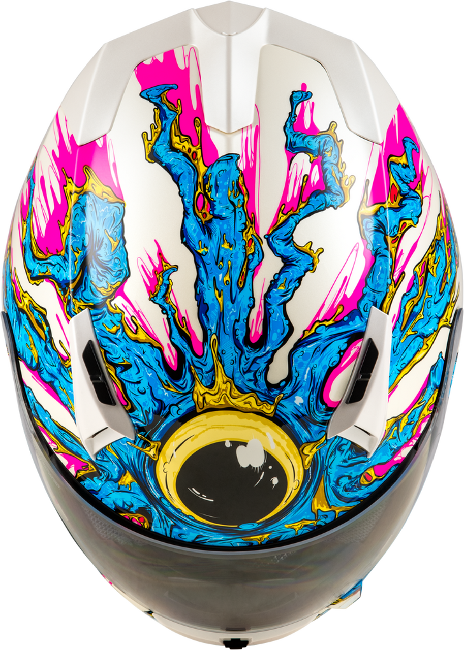 fly revolt fs motorcycle helmet Fly Racing Revolt Space Creep Helmet Light Blue/White/Pink Xs