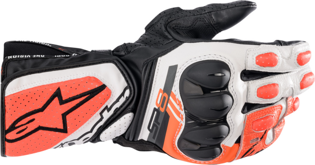 alpinestars sp-8 v3 handschuhe Alpinestars SP-8 V3 Gloves Black / White / Fluo Red 2XL