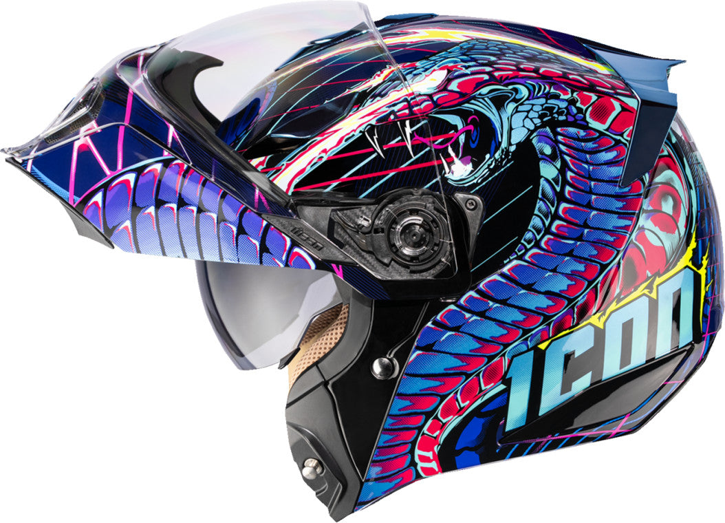 Icon Threshold Synthwave Lazer Cobra Modular Helmet
