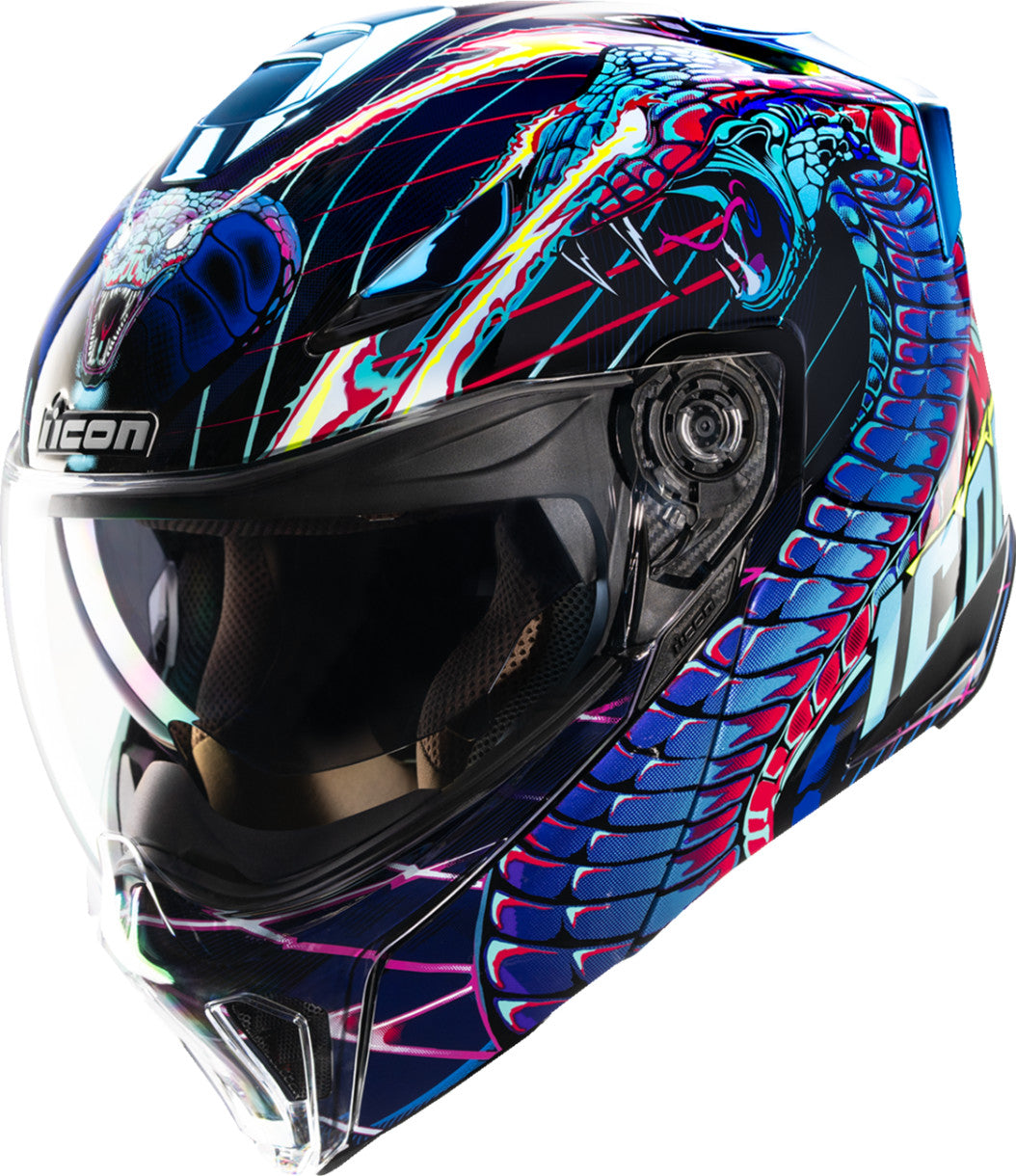 Icon Threshold Synthwave Lazer Cobra Modular Helmet