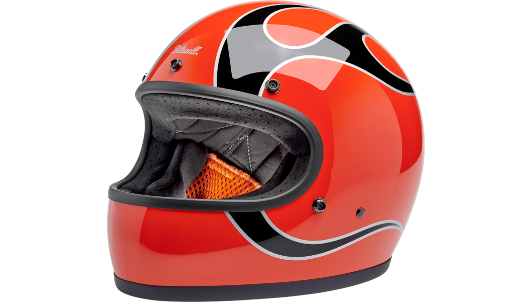 biltwell motorcycle helmet Biltwell Gringo Helmet | Comp Orange Flames | Choose Size XS