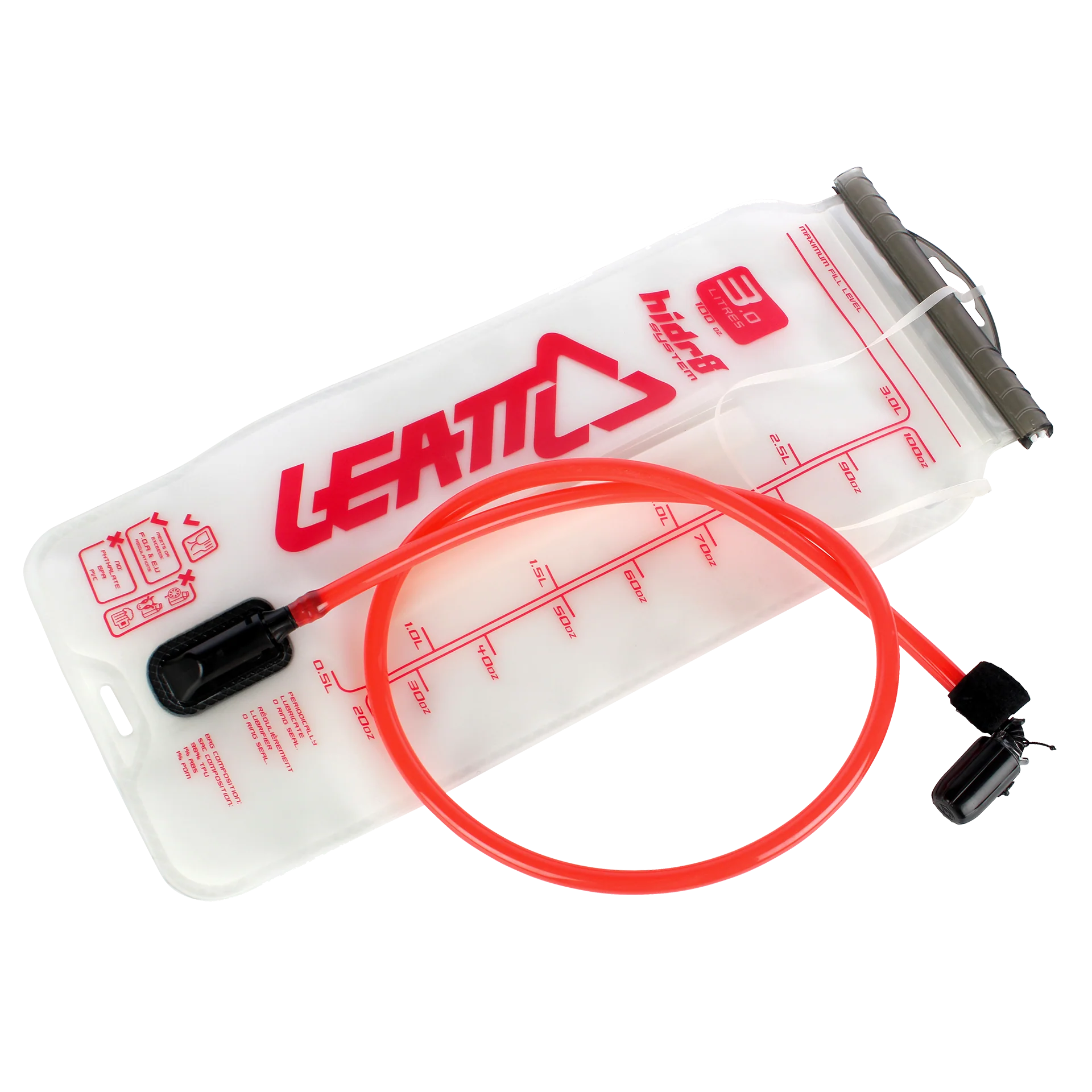 Leatt Bladder Flat CleanTech 3L (100oz) w Tube and Bite Valve