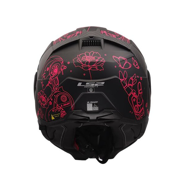 ls2 convertible helmet LS2 Advant II Sophia Helmet Matte Black/Pink / Small